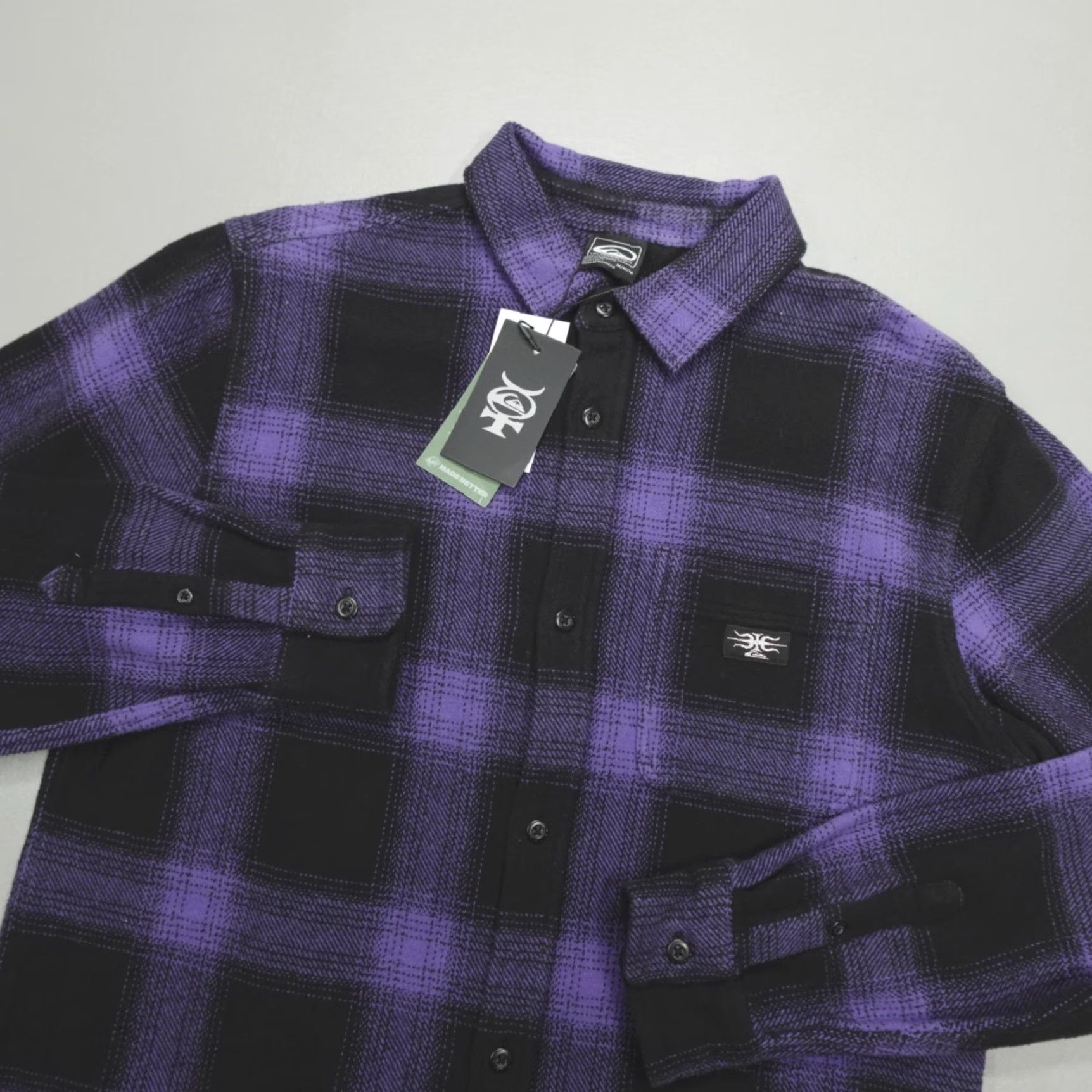 Quiksilver Quiksilver Button-Up Cotton Flannel Shirt Mens M Corsucan Blue Mercury Plaid Long Sleeve Collared Zipper? Size US M / EU 48-50 / 2 - 2 Thumbnail