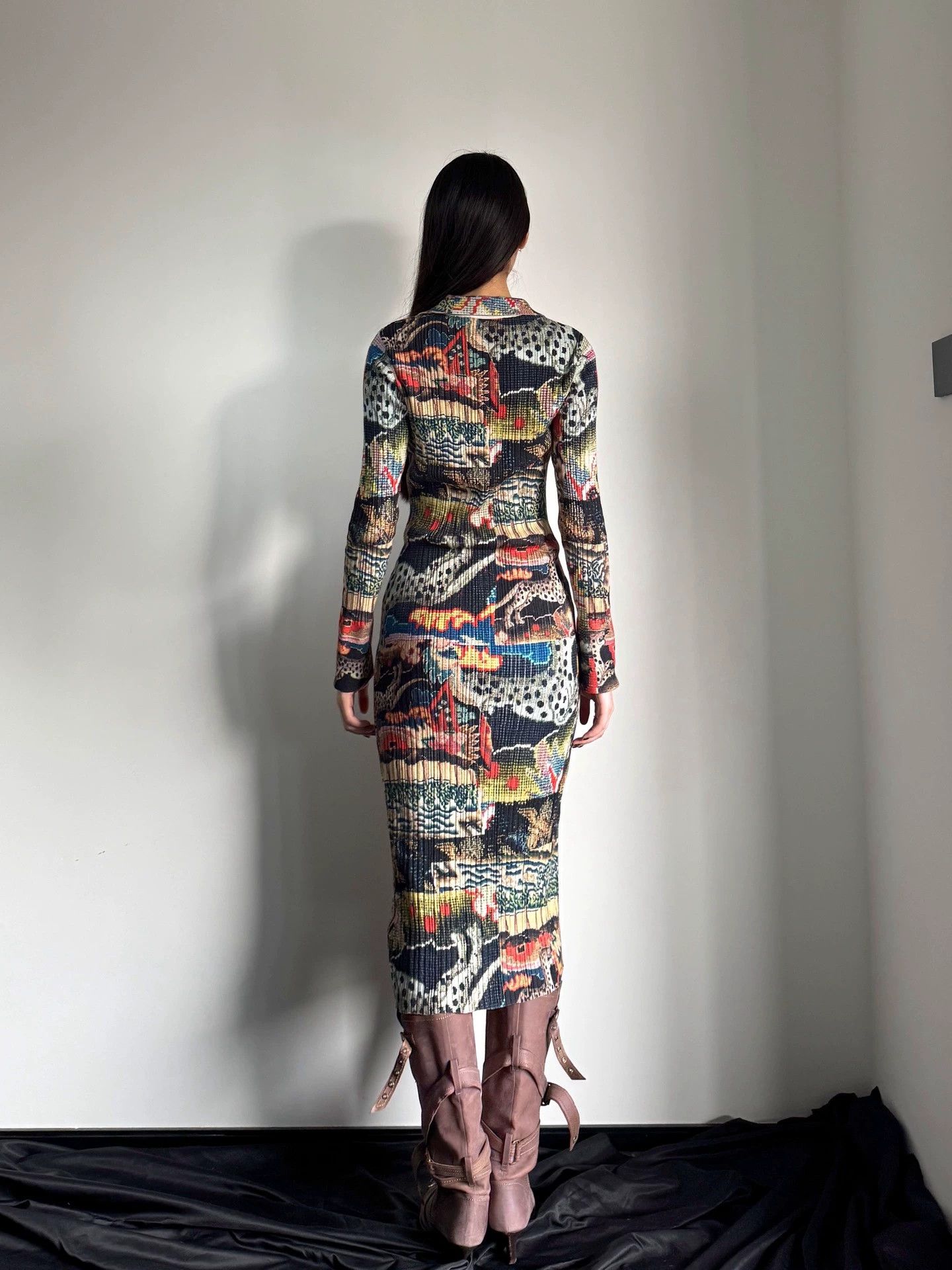 Desigual Desigual Stretch Stand-Collar Printed Knit Dress Size S Size S / US 4 / IT 40 - 8 Thumbnail