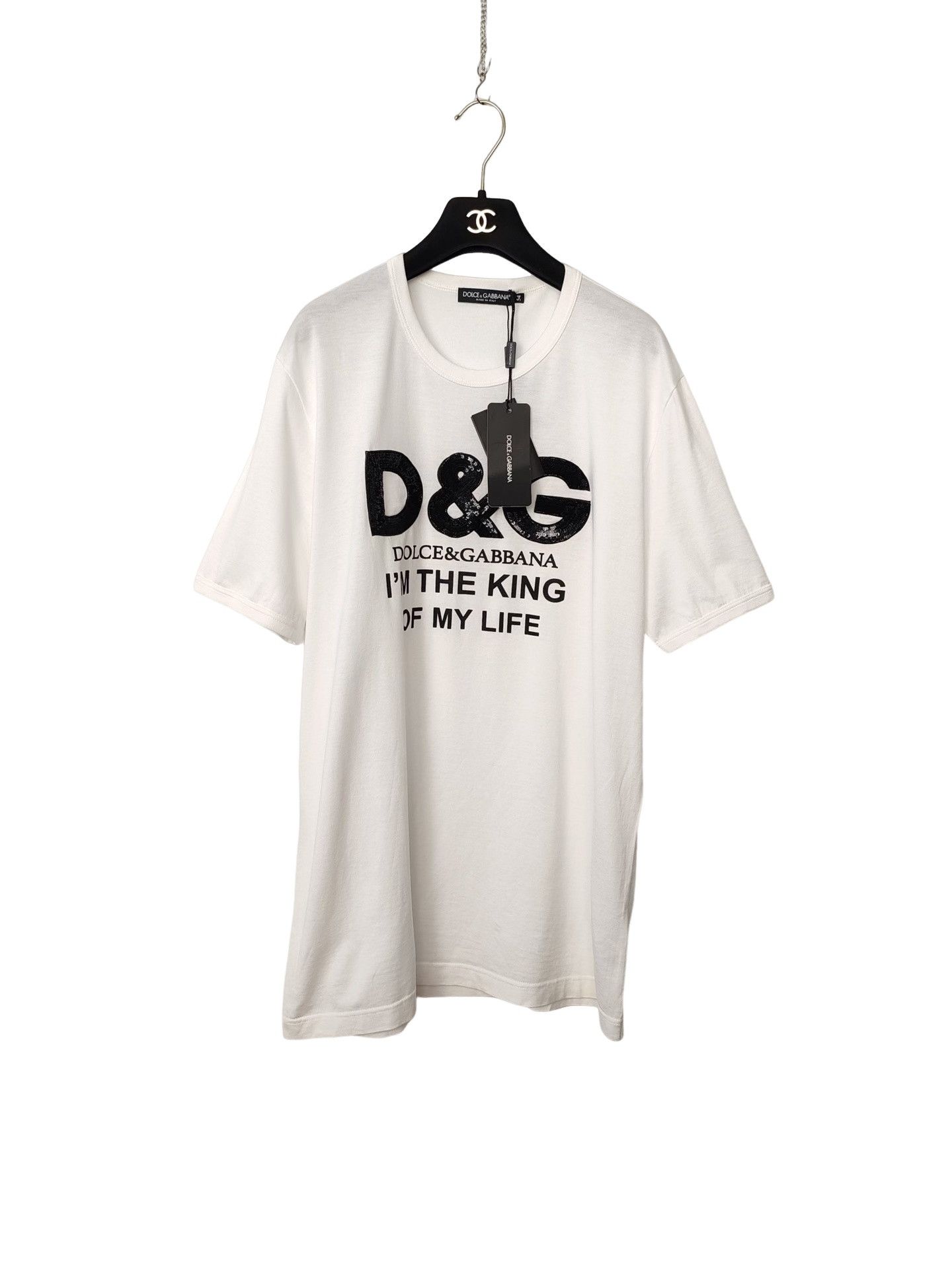 Dolce & Gabbana Dolce & Gabbana Sequin Logo T-Shirt Size L Size US L / EU 52-54 / 3 - 1 Thumbnail