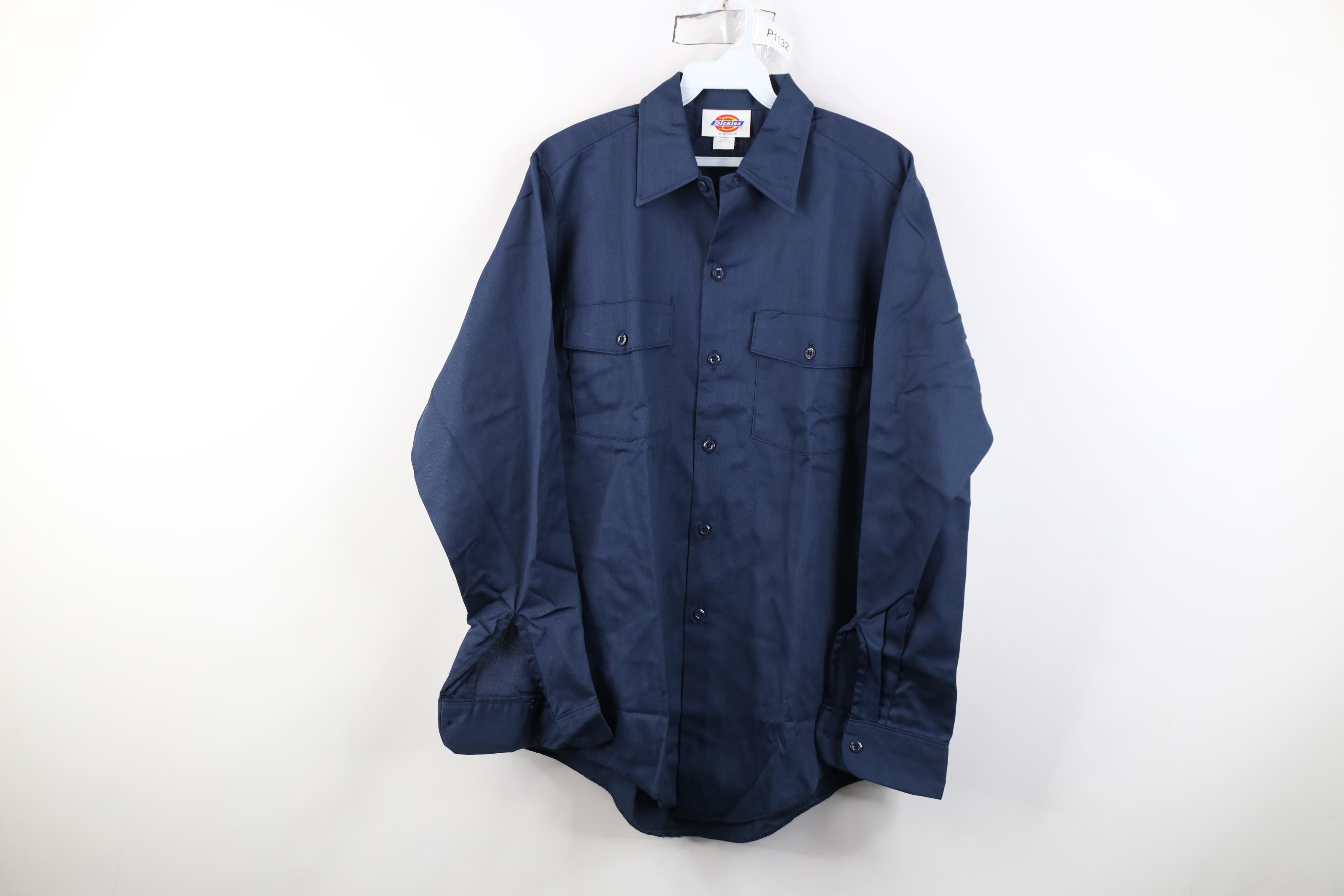 Dickies Deadstock Vintage 90s Dickies Mechanic Button Shirt Blue USA Size US M / EU 48-50 / 2 - 1 Thumbnail