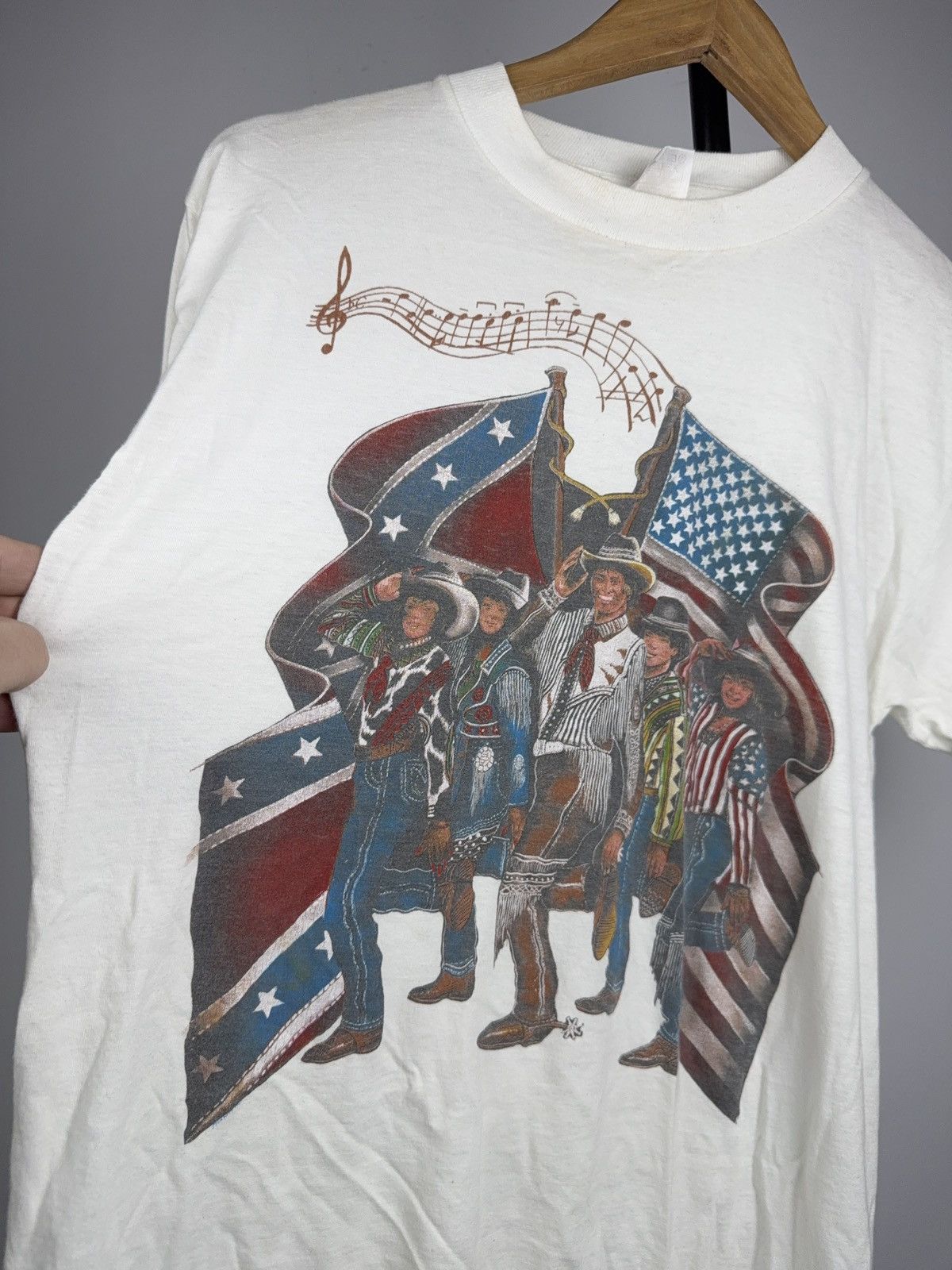 Vintage 90s Vintage Americana Cowboy Graphic T-Shirt USA Flag Print Size US S / EU 44-46 / 1 - 5 Thumbnail