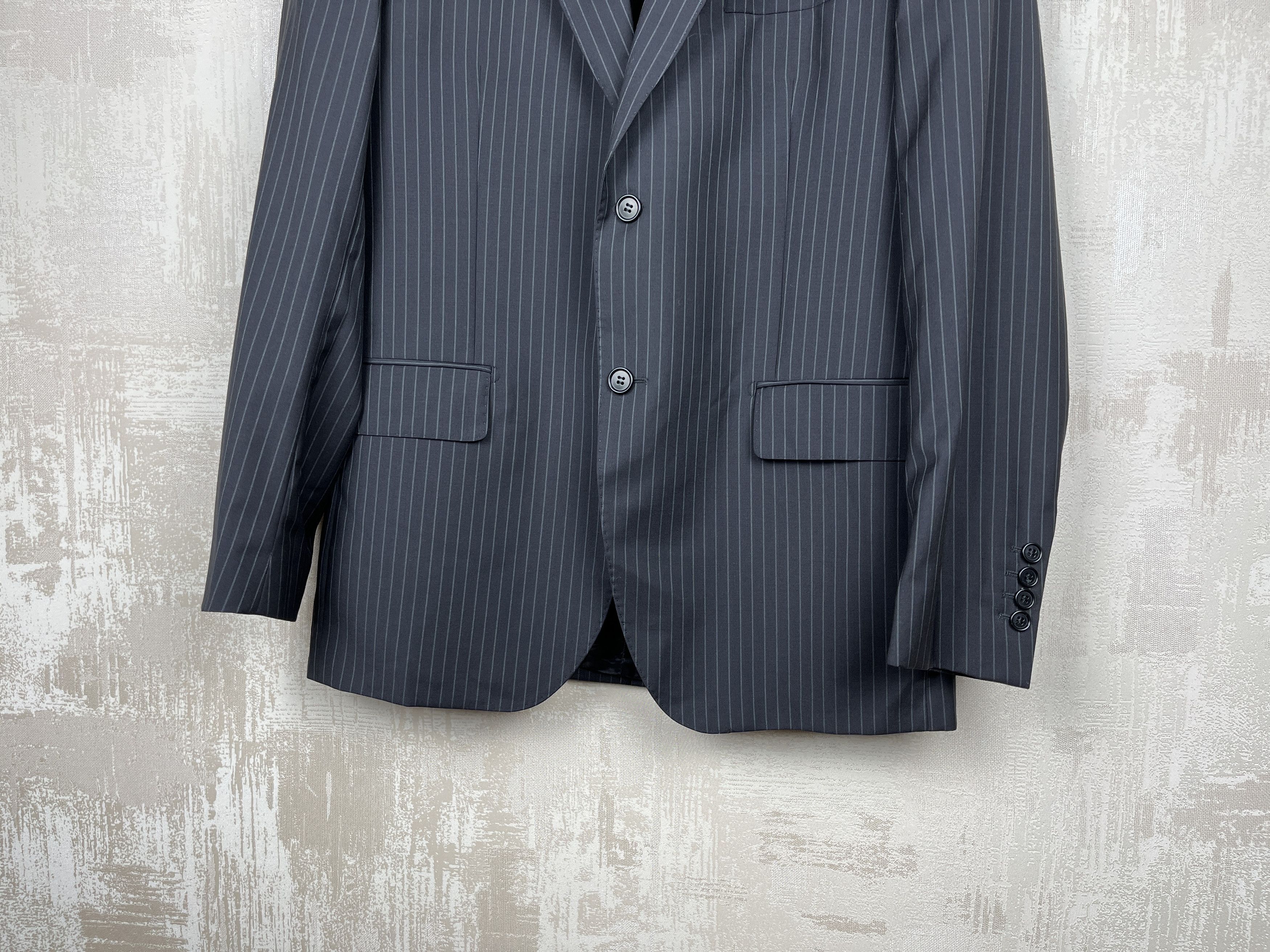 Paoloni Paoloni Extra-fine Virgin Wool Striped Blazer Size 54 Size US L / EU 52-54 / 3 - 6 Thumbnail