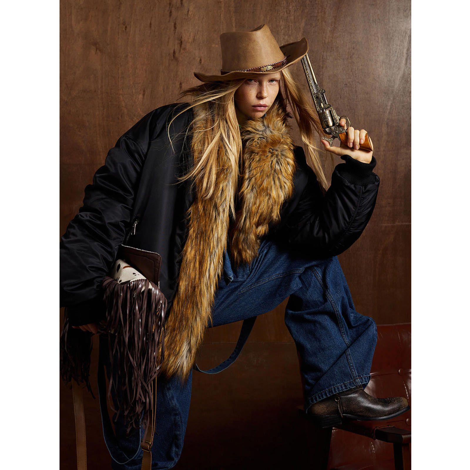 Japanese Brand Black Bomber Jacket with Faux Fur Trim, Warm Winter Coat Size M / US 6-8 / IT 42-44 - 3 Thumbnail