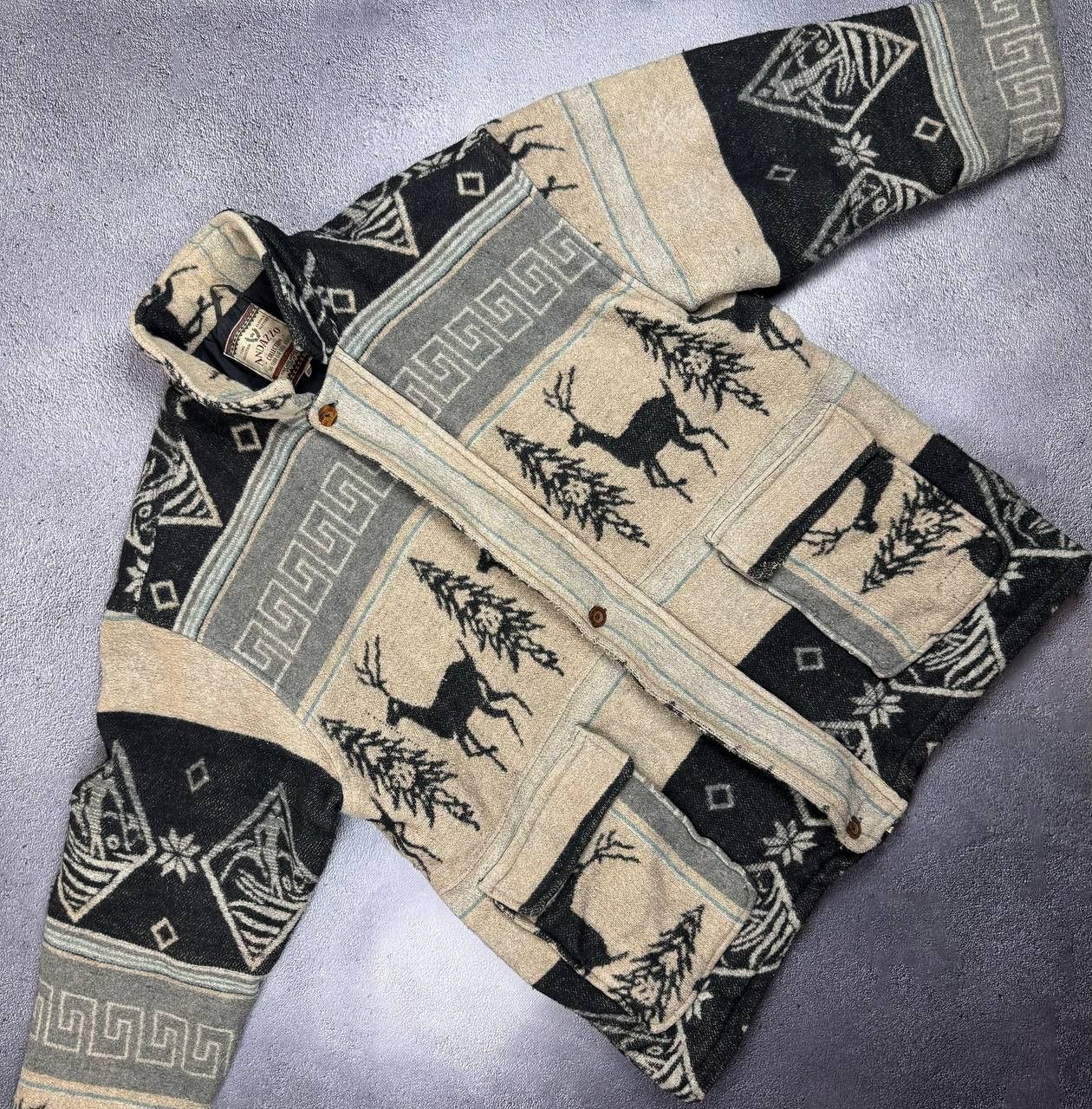 Other Vintage Himalayan Jacket Fleece deer pine trees with wool Size US XL / EU 56 / 4 - 1 Thumbnail