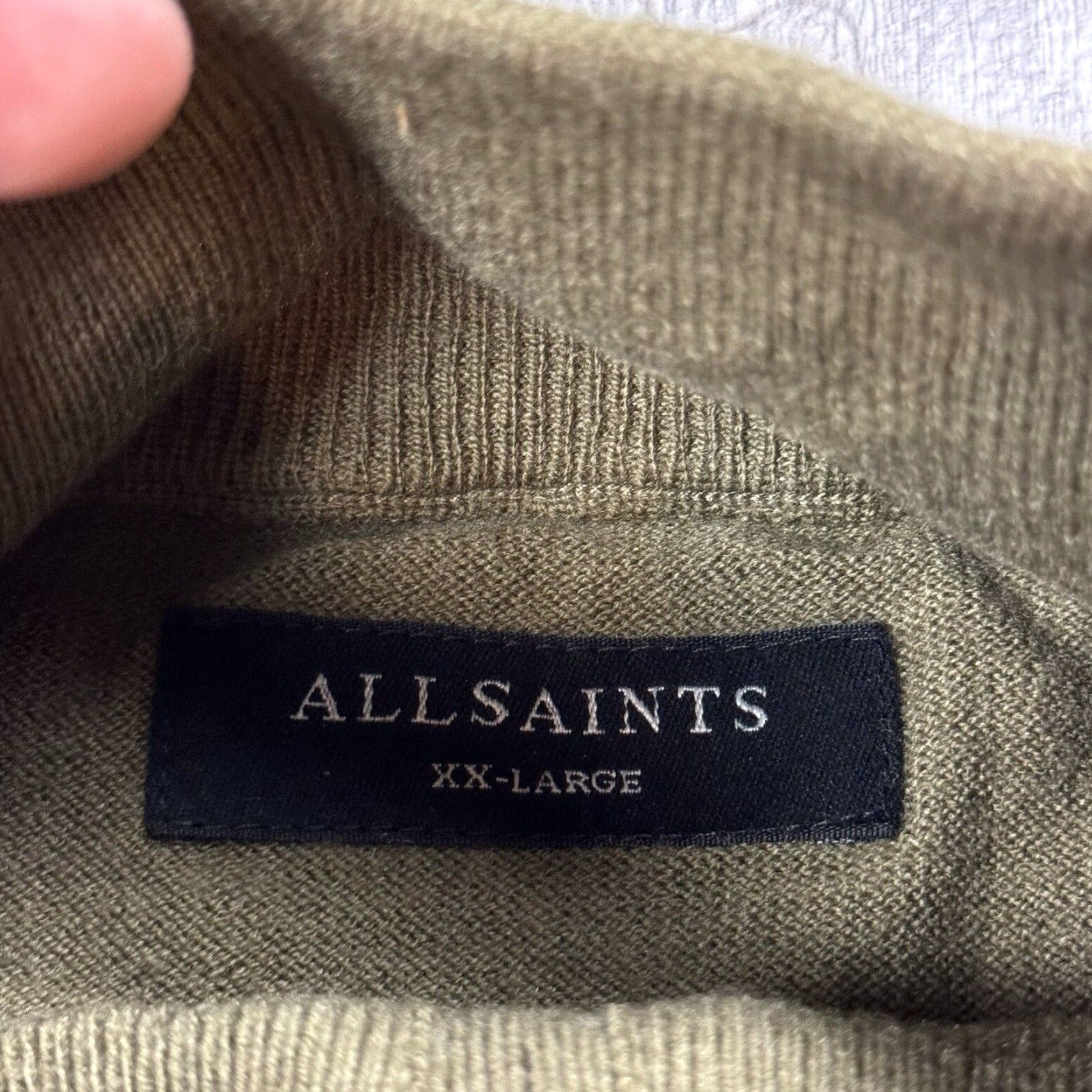 Allsaints ALL SAINTS Wool Funnel Neck Sweater Pullover Ramskull Green XXL Knit Mens Size US XXL / EU 58 / 5 - 5 Thumbnail