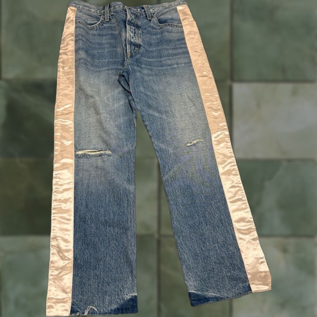 AMO AMO Loverboy Jeans High Rise Distressed Straight Women’s Size 27 Blue Size 27" / US 4 / IT 40 - 1 Thumbnail