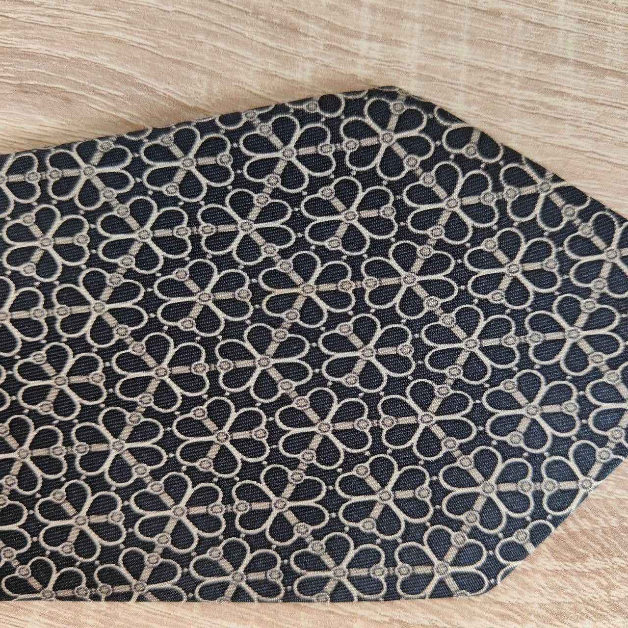 Hermes Hermes Paris Silk Tie 7078 OA Geometry Black Size ONE SIZE - 5 Thumbnail