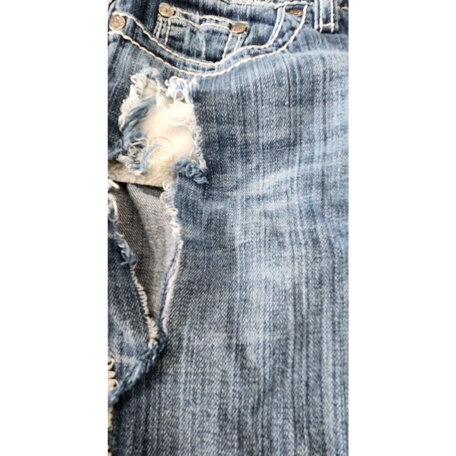 Vintage VINTAGE? No. BKE Jeans Womens 28x31.5 Blue Stella Bootcut Flare Stitch Dist Medium Wash Denim - Buckle Bke Stella Jeans Women 28 Regular Denim Size 28" / US 6 / IT 42 - 7 Thumbnail
