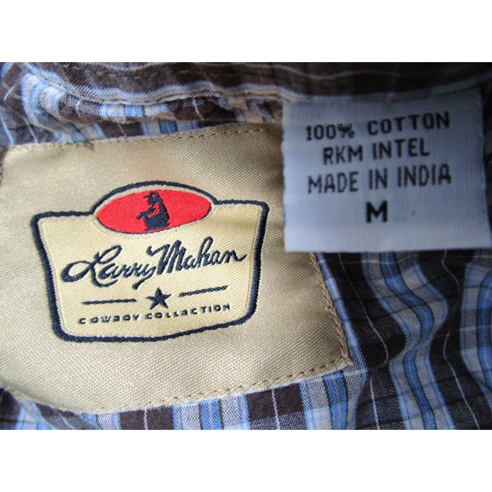 Vintage LARRY MAHAN Shirt Mens M Brown Plaid Button-Up Pearl Snaps Western Workwear Size US M / EU 48-50 / 2 - 3 Thumbnail