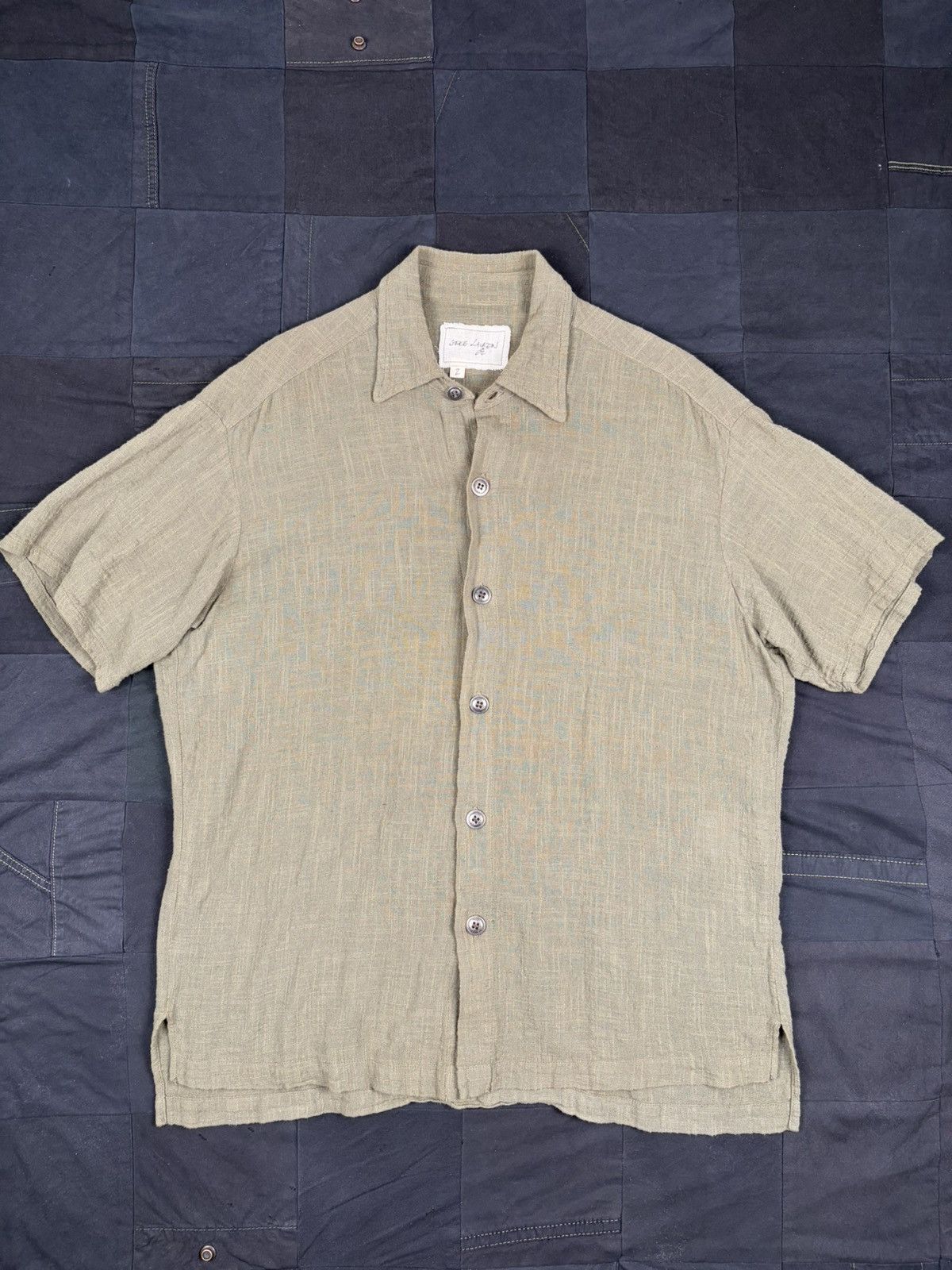 Greg Lauren Linen Short Sleeve Studio Shirt Size US M / EU 48-50 / 2 - 1 Thumbnail