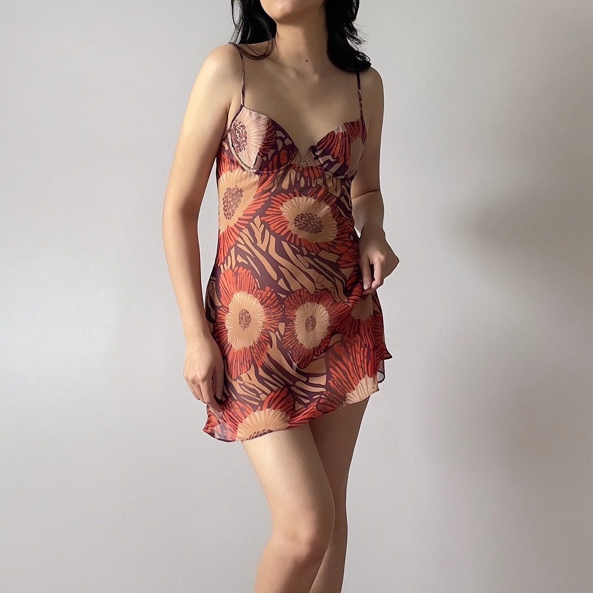 Victoria's Secret Romantic Floral Chiffon Sheer Bustier Slip Dress (34B/32C) Size ONE SIZE - 1 Thumbnail