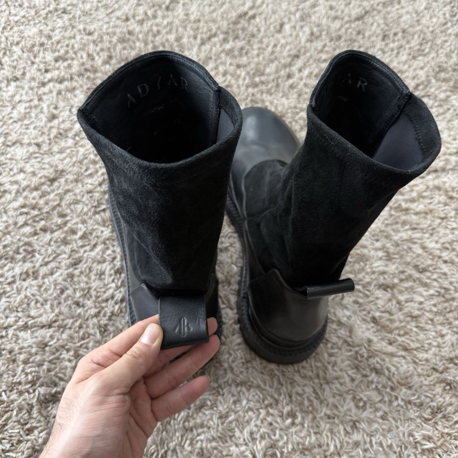 Other Adyar Black Suede Leather Chelsea Boots SSENSE Exclusive Size US 12 / EU 45 - 7 Thumbnail