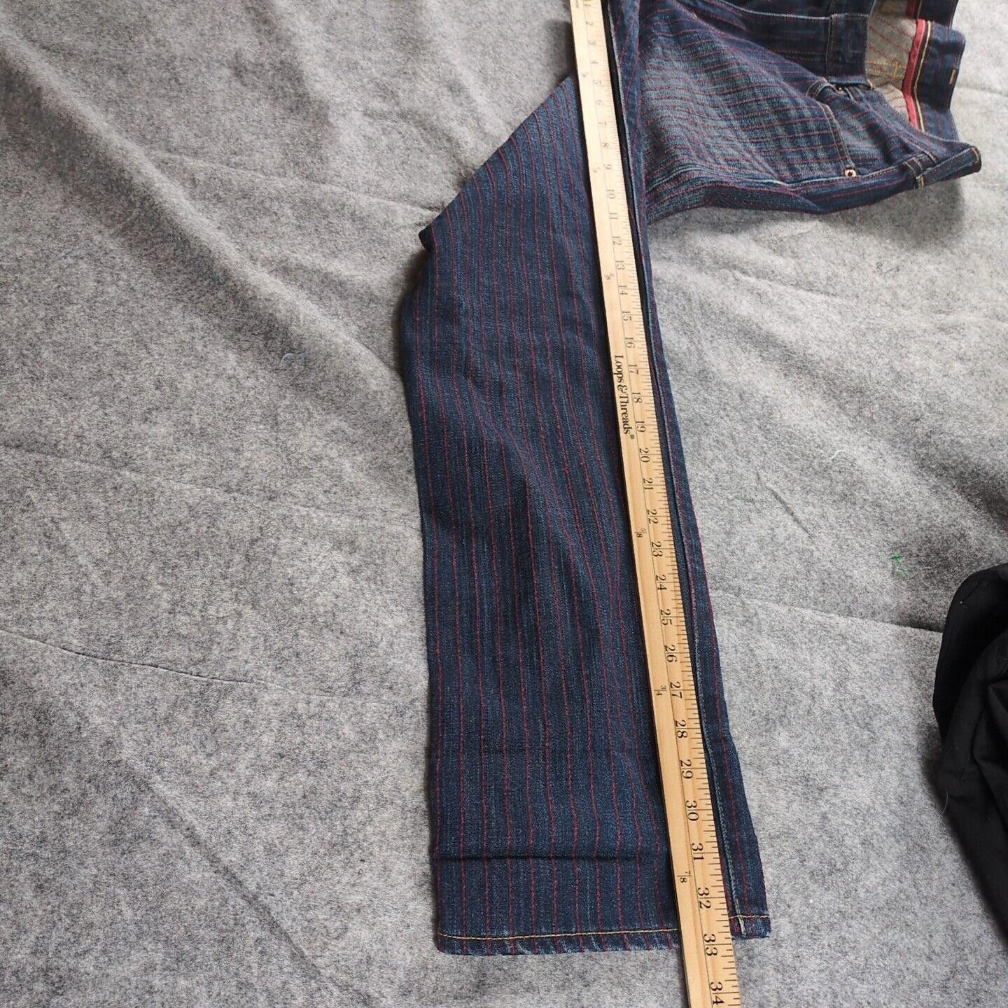 Levi's Levi’s 505 Red Pinstripe Denim Jeans 32 x 33 Japan Selvedge Size US 32 / EU 48 - 5 Thumbnail