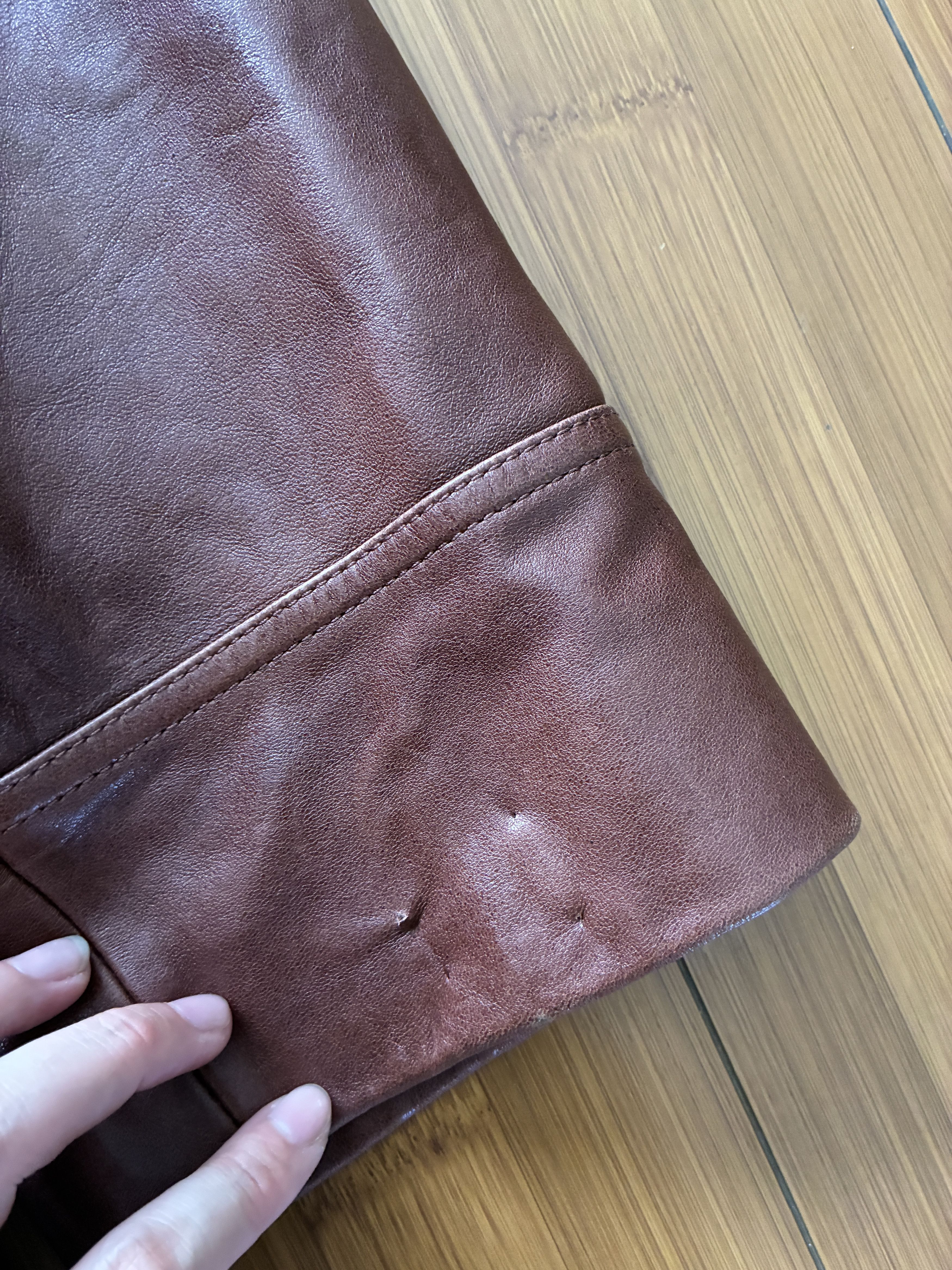 Frame FRAME Double-breasted lamb leather jacket Brown Small Size S / US 4 / IT 40 - 3 Thumbnail