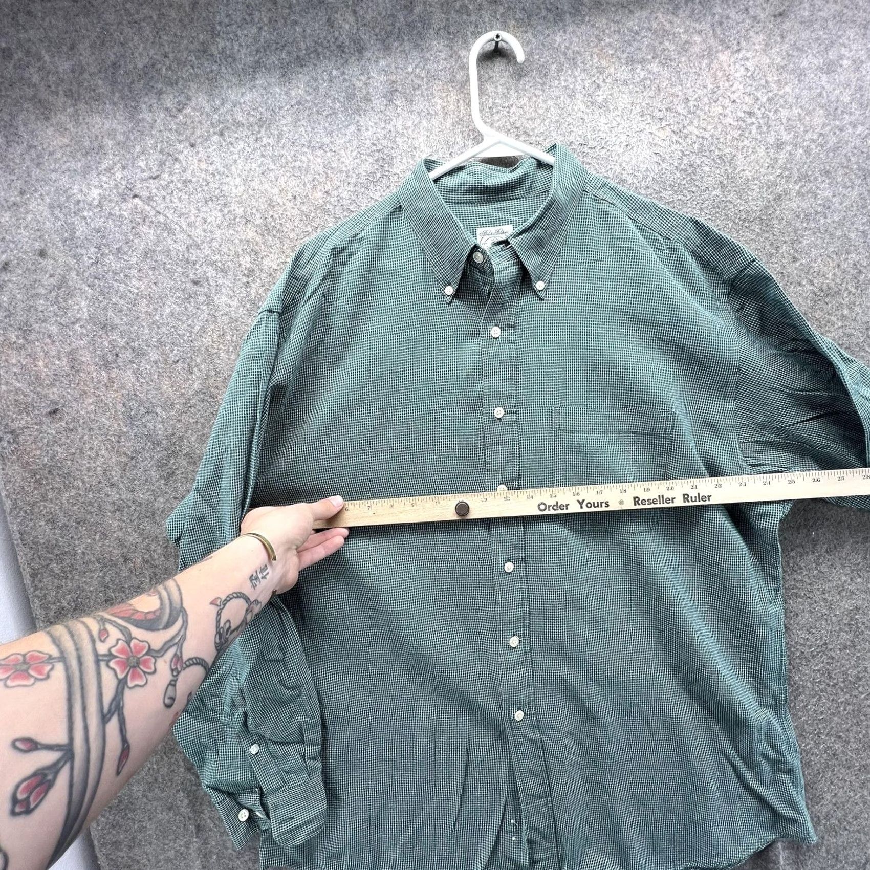 Brooks Brothers Brooks Brothers Shirt Mens L Green Check Long Sleeve Button Front Casual Size US L / EU 52-54 / 3 - 3 Thumbnail