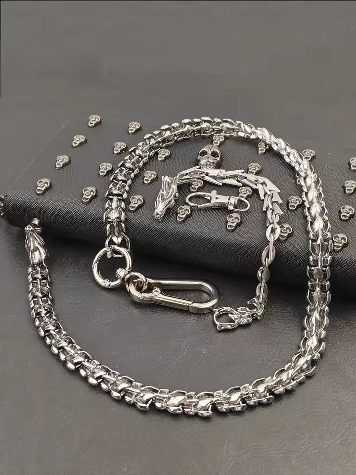 Jewelry Dragon Head Pants Chain for Men Women,Jeans Chain,Keys Chain Size ONE SIZE - 1 Thumbnail