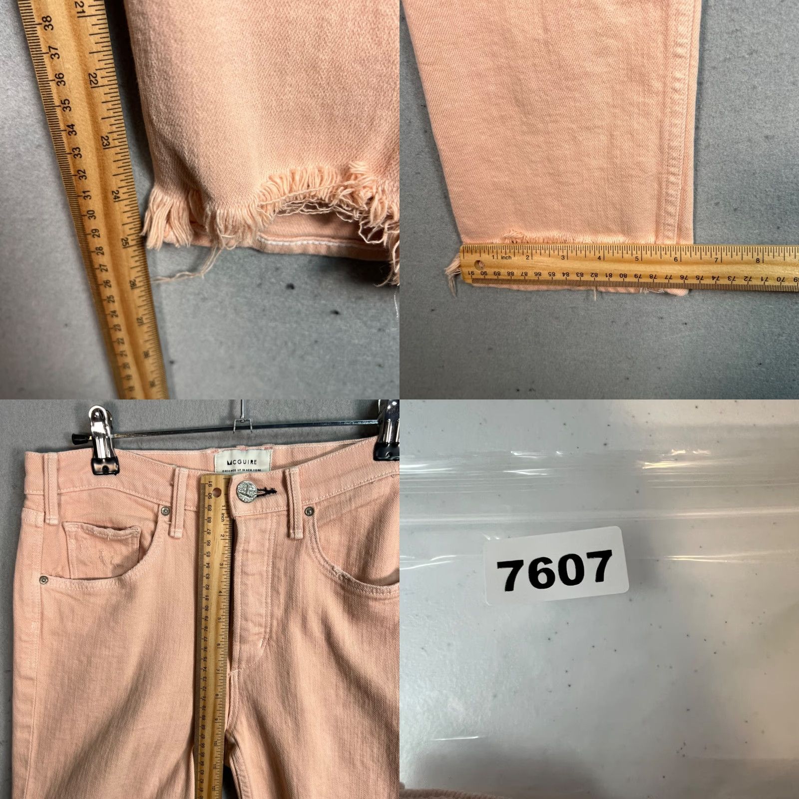 Denime McGuire Valletta Straight Light Pink Frayed Hem Jeans Size 26 Denim Womens Size 26" / US 2 / IT 38 - 8 Thumbnail