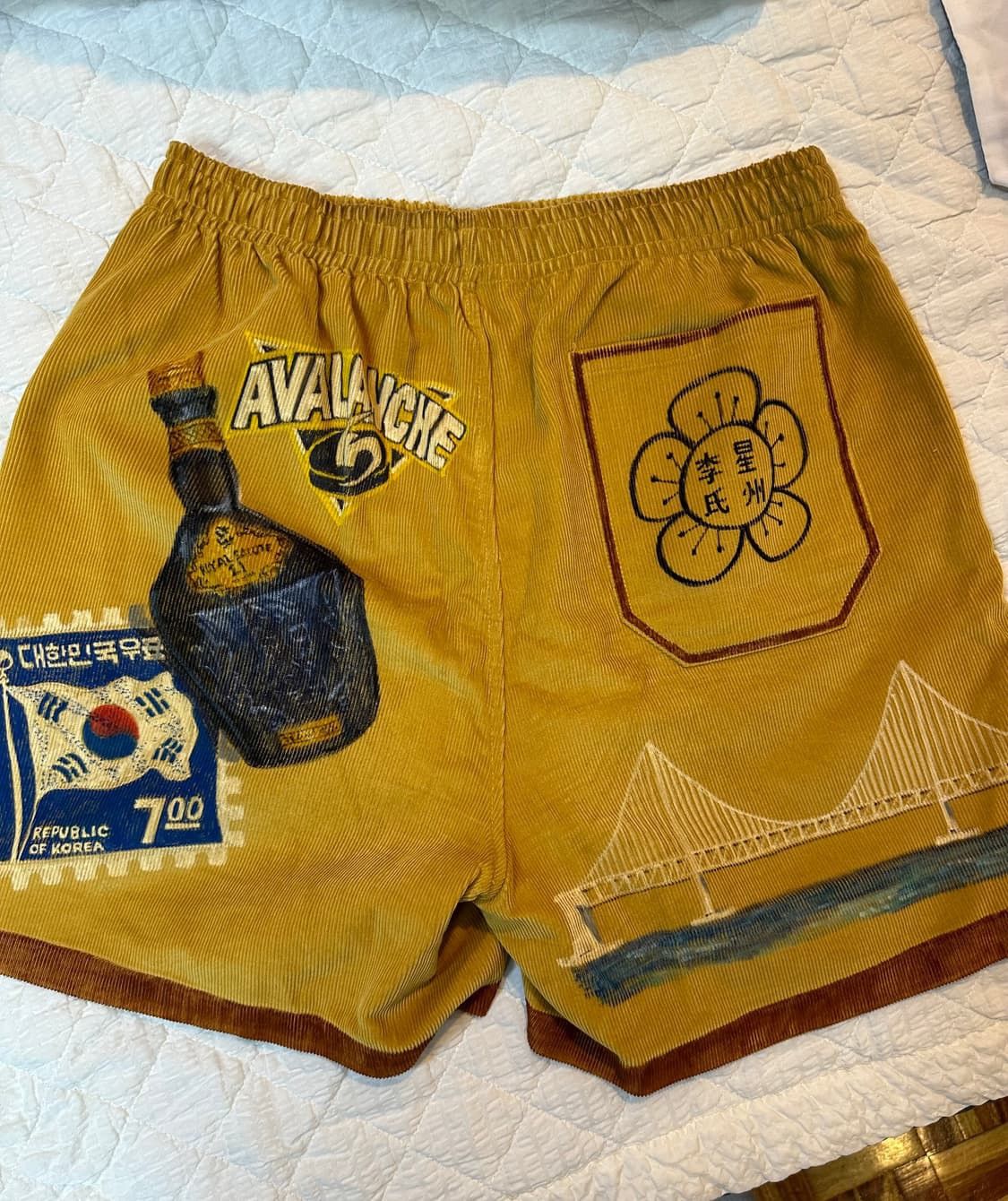 Bode Bode (1 of 1) Hand Painted Senior Cord Shorts Size US 32 / EU 48 - 2 Thumbnail