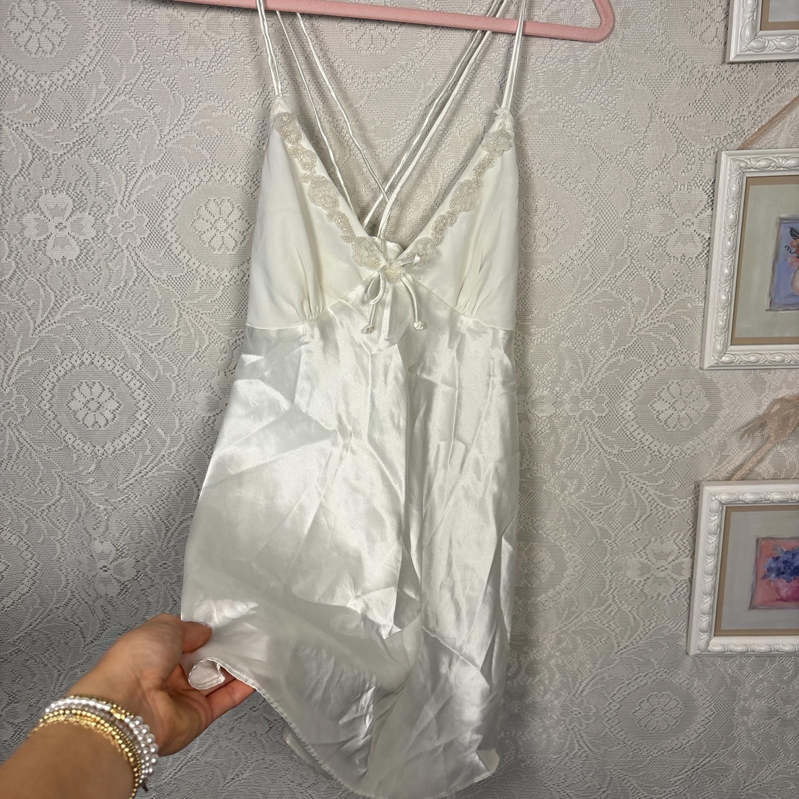 Other vintage silky bridal beaded slip dress Size M / US 6-8 / IT 42-44 - 2 Thumbnail