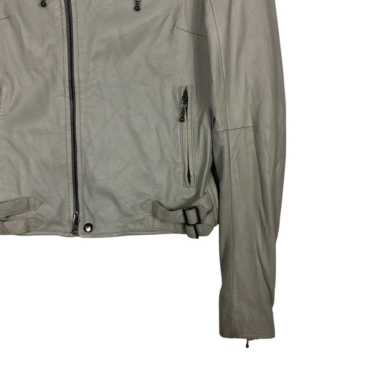 Japanese Brand 🔥CROPPED BIKER SOFT LEATHER JACKET MOUSSY ISSEY MIYAKE Size US S / EU 44-46 / 1 - 5 Thumbnail