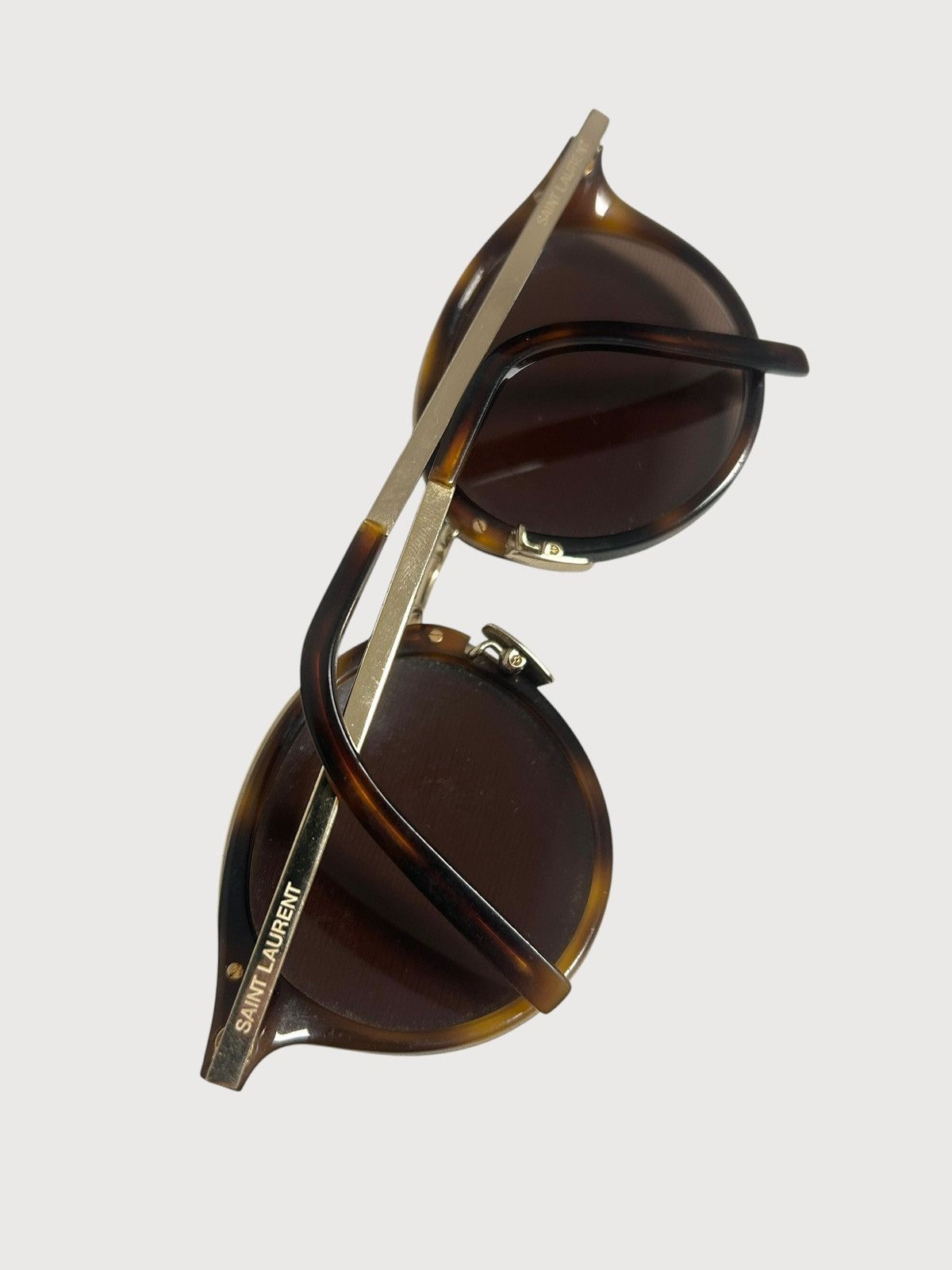 Saint Laurent Paris FW2014 SL57 Havana Round Sunglasses Size ONE SIZE - 4 Thumbnail