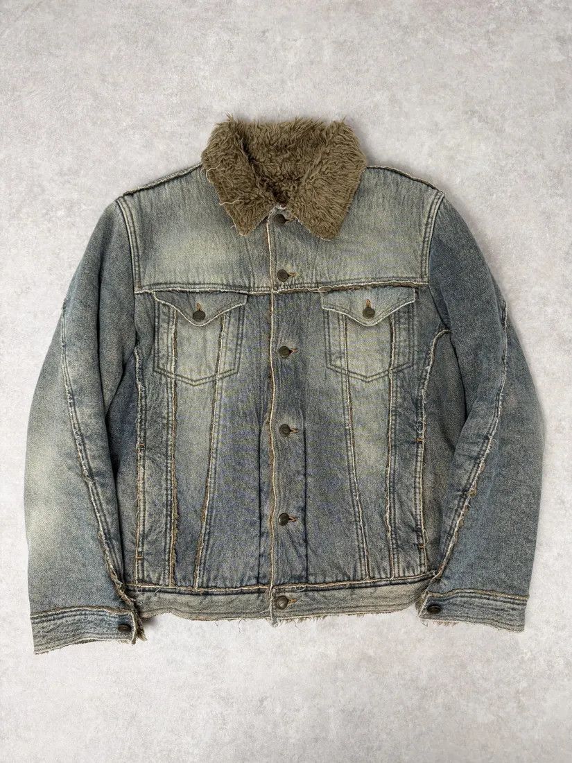 Just Cavalli AW2005 Cavalli Blue Faux Fur Faded Denim Jacket Size US M / EU 48-50 / 2 - 1 Thumbnail