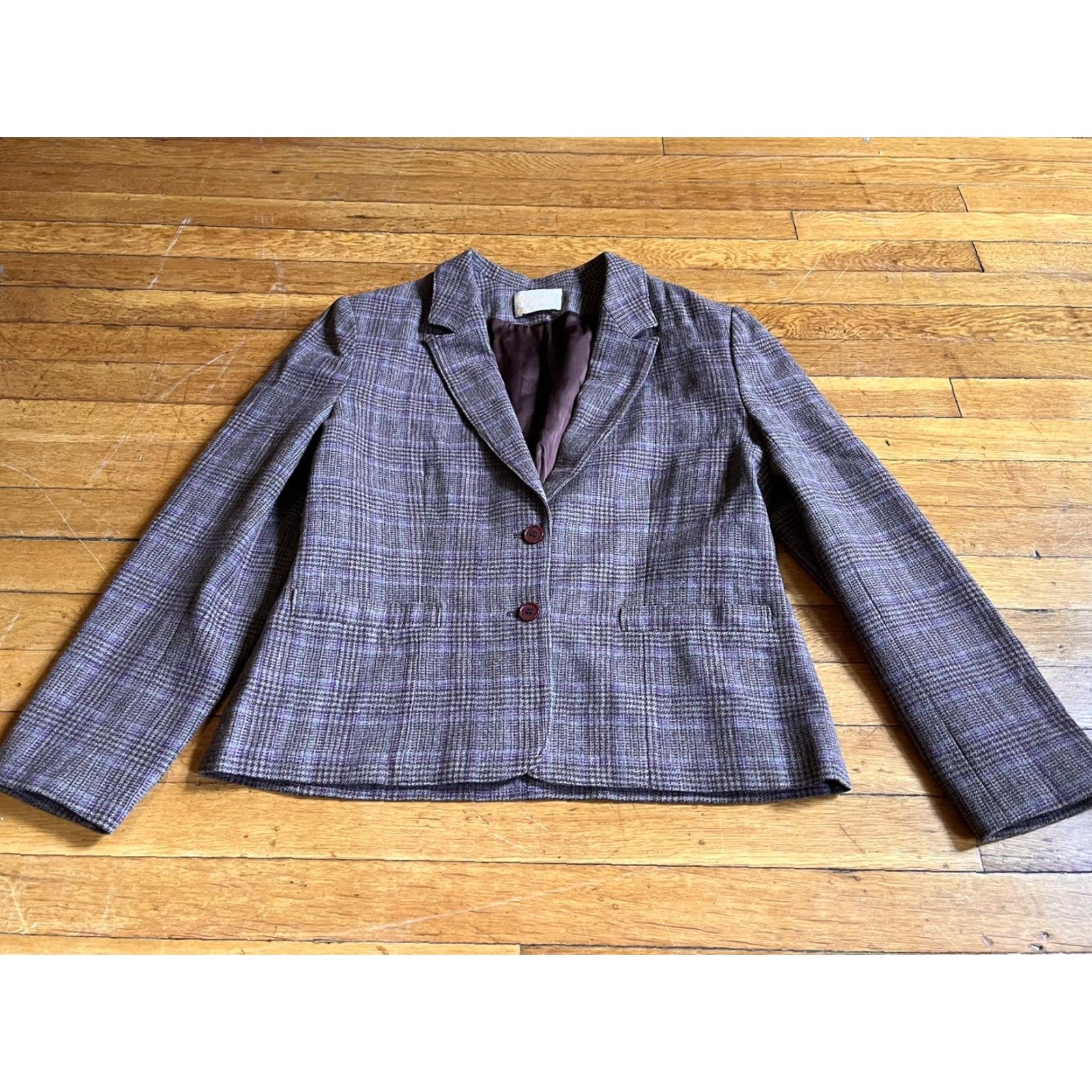 Pendleton VINTAGE Pendleton Blazer Women’s 14 Beige Purple Tartan Plaid Shirt Size XL / US 12-14 / IT 48-50 - 2 Thumbnail