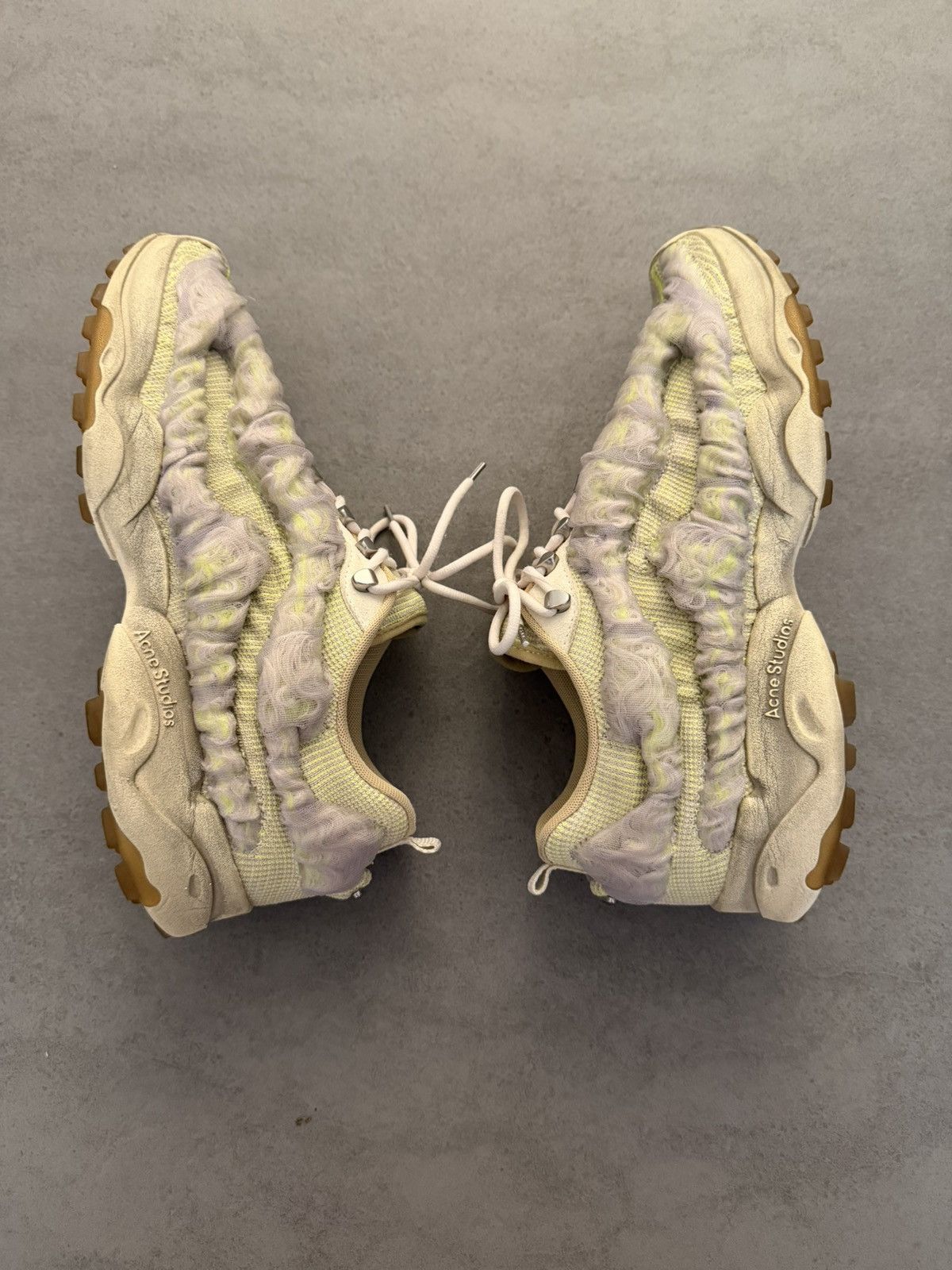 Acne Studios Acne Studios Textured Mesh Sneakers – Beige/Neon – Size 43 Size US 10 / EU 43 - 2 Thumbnail
