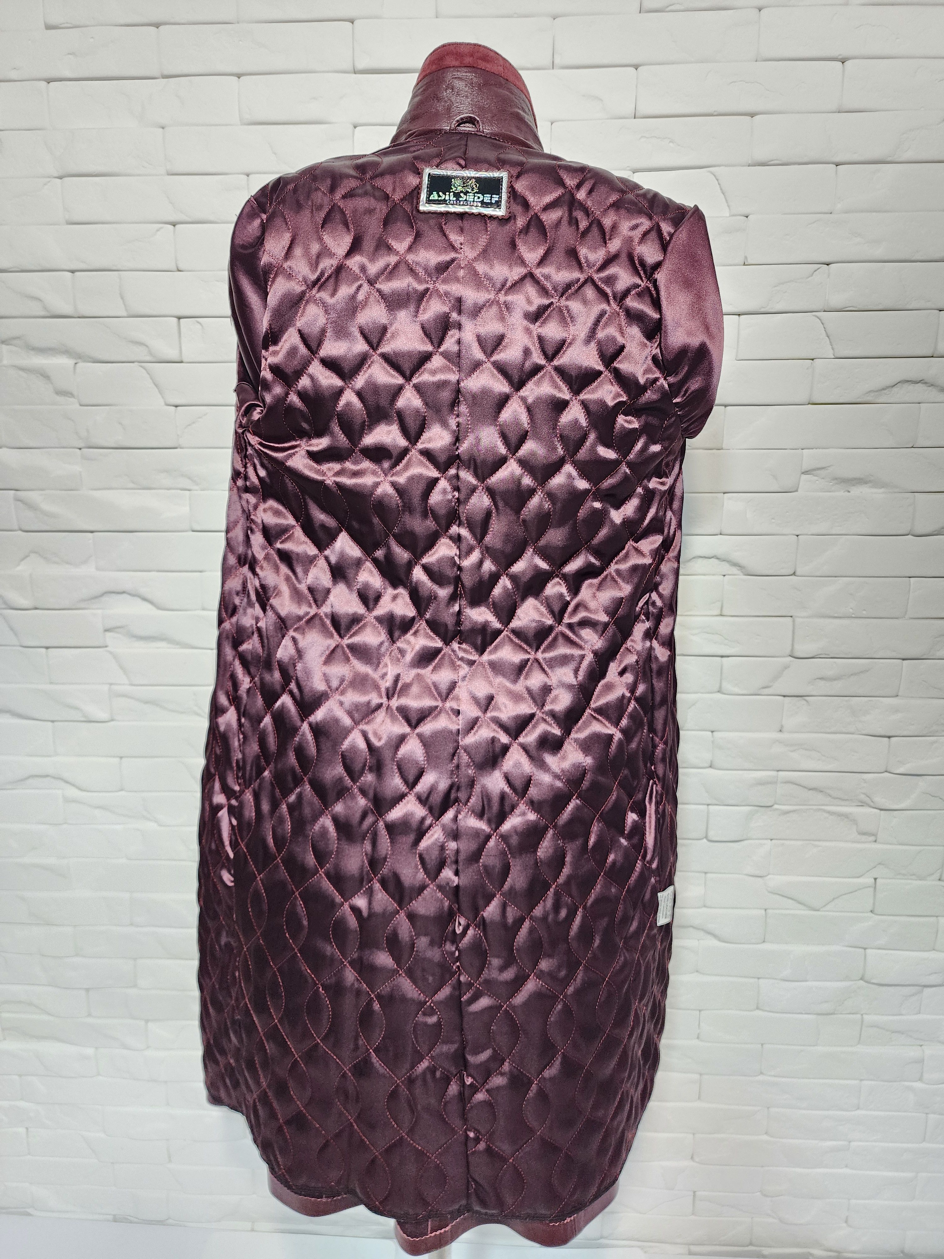 Genuine Leather Burgundy Leather Trench Coat: Women's Long Raincoat Size M / US 6-8 / IT 42-44 - 8 Thumbnail