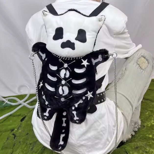Other Cartoon Gothic Punk Capacity Doll Fluffy Shoulder Backpack Size ONE SIZE - 6 Thumbnail