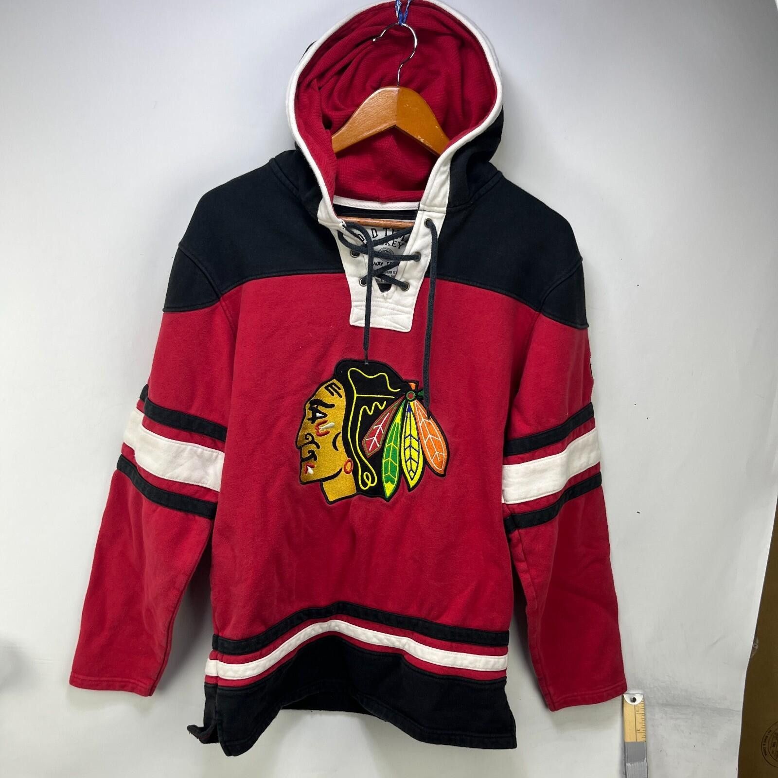 Ccm Vintage Chicago Blackhawks Lace Up Hockey Hoodie S Size ONE SIZE - 1 Thumbnail
