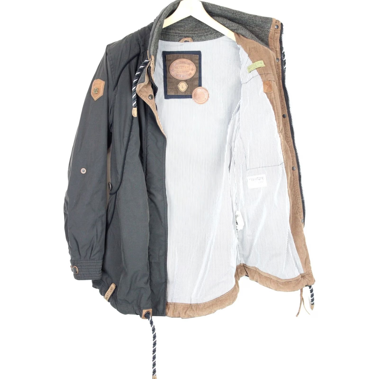 Vintage Naketano Jacket Women LARGE Roll Up Lightweight Full Zip Mid Length Grey Size L / US 10 / IT 46 - 6 Thumbnail