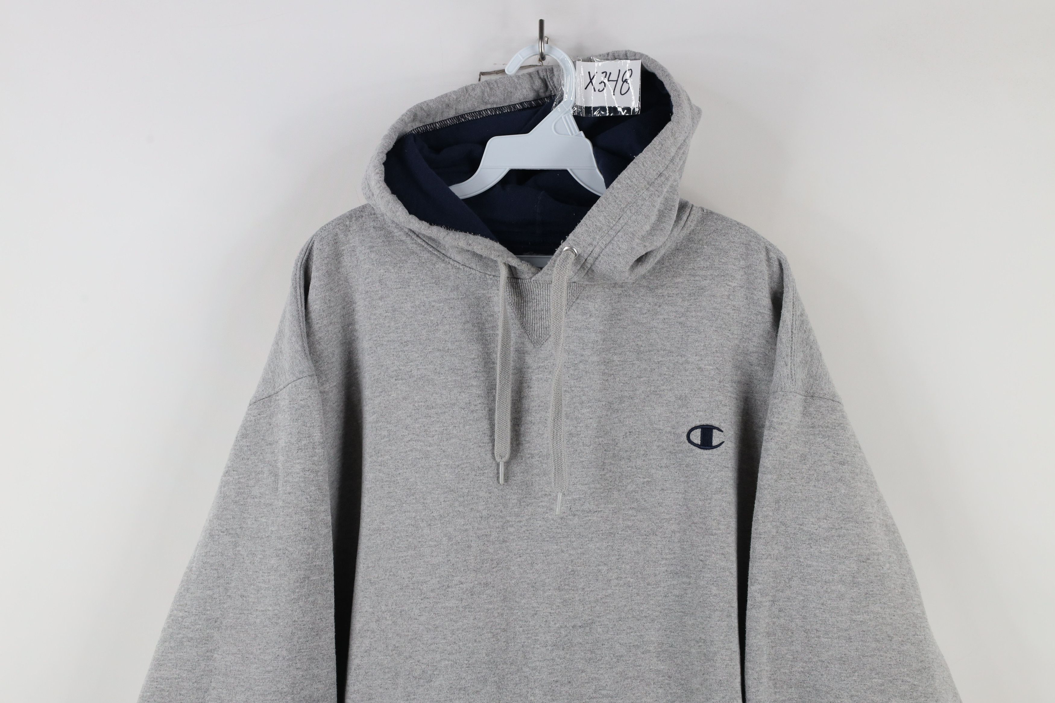 Champion × Vintage Vintage Champion Mens Logo Hoodie Sweatshirt Heather Gray Size US XL / EU 56 / 4 - 2 Thumbnail