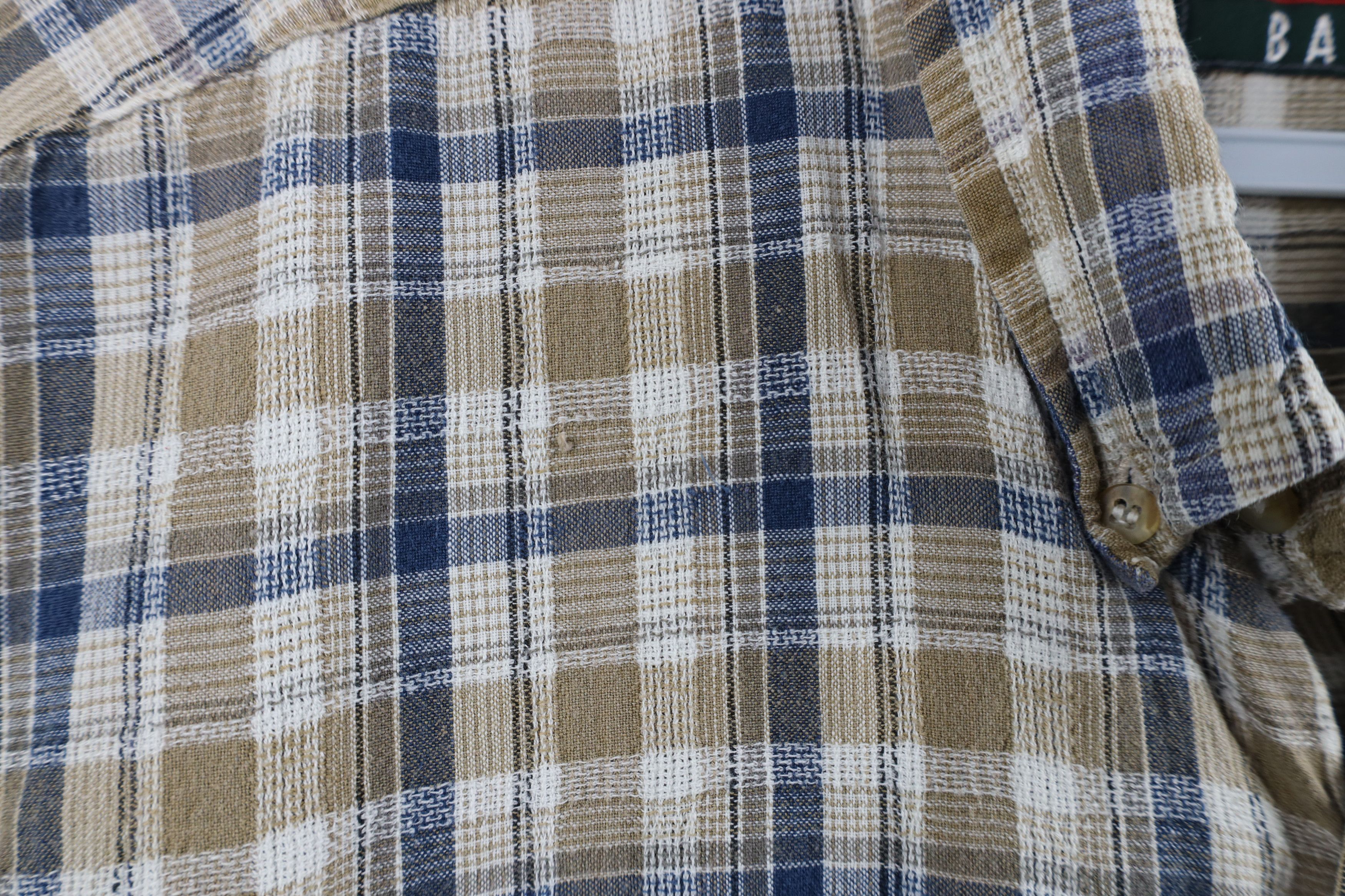 Vintage Vintage 90s Streetwear Cotton Weave Knit Button Down Shirt Size US XL / EU 56 / 4 - 6 Thumbnail