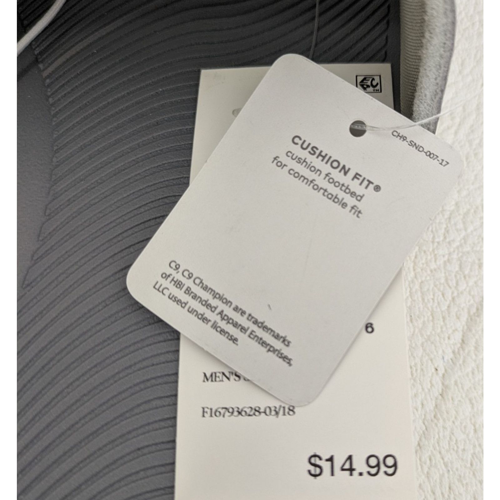 Champion 1 Pair Champion Men's Slide Gray Small 7/8 Foam Slippers Size US 7 / EU 40 - 5 Thumbnail