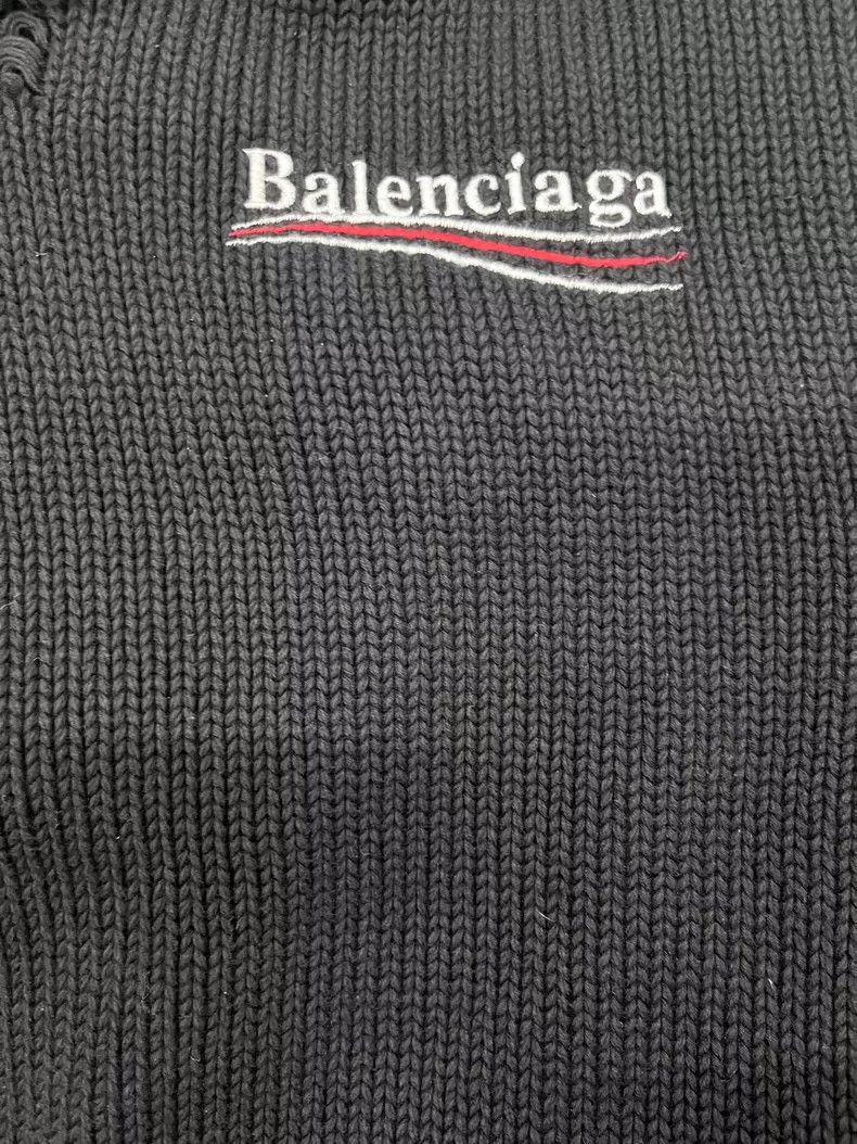 Balenciaga Balenciaga Classic Logo Letter Embroidered Ripped Hoodie Size US XS / EU 42 / 0 - 4 Thumbnail