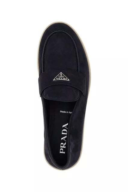 Prada PRADA Blue Suede Loafers New & Authentic Size US 10.5 / EU 43-44 - 4 Thumbnail