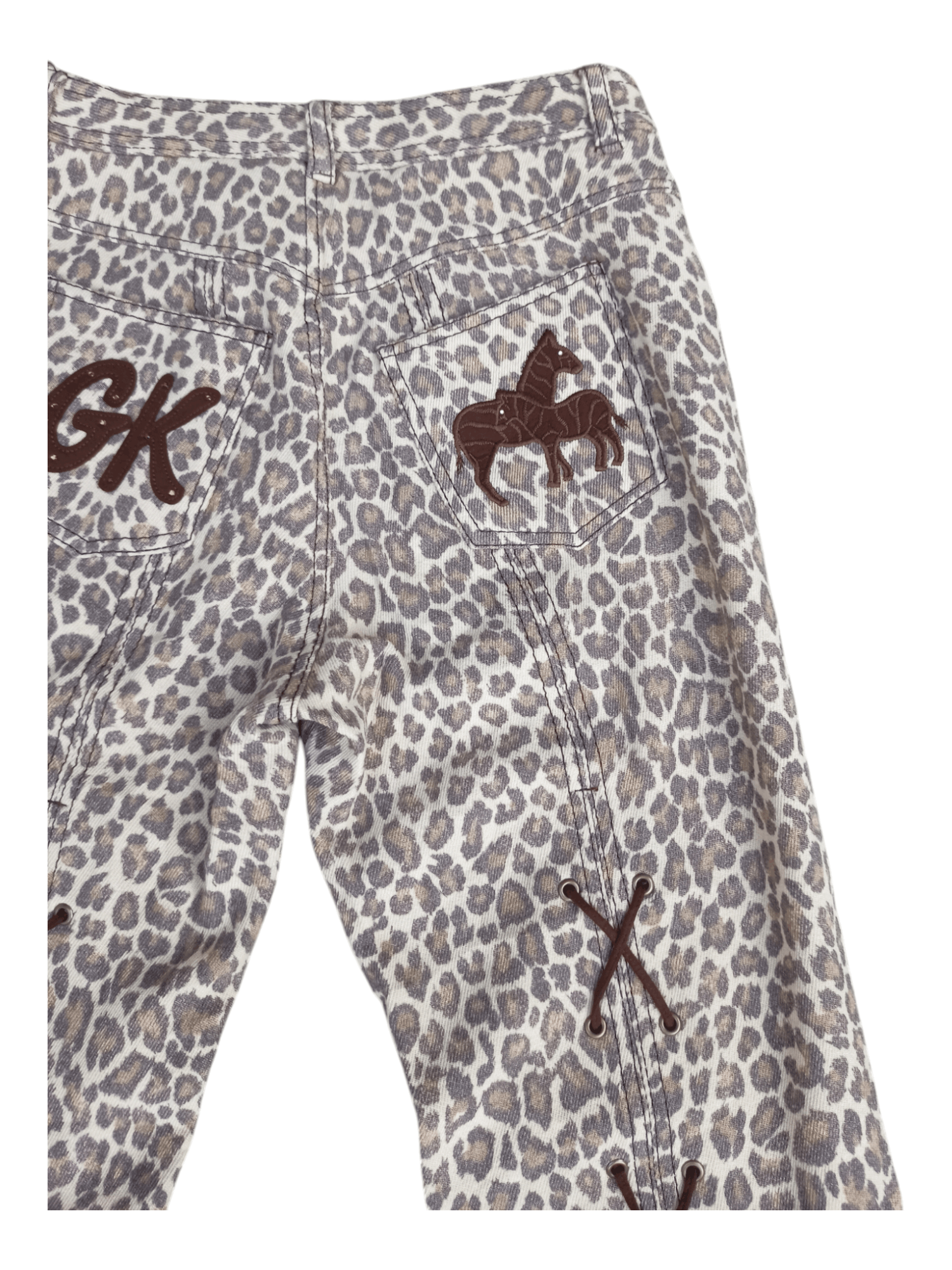 Japanese Brand GK Leopard Design Lace Up Flare Pants Size 24" / US 00 / IT 34 - 11 Thumbnail