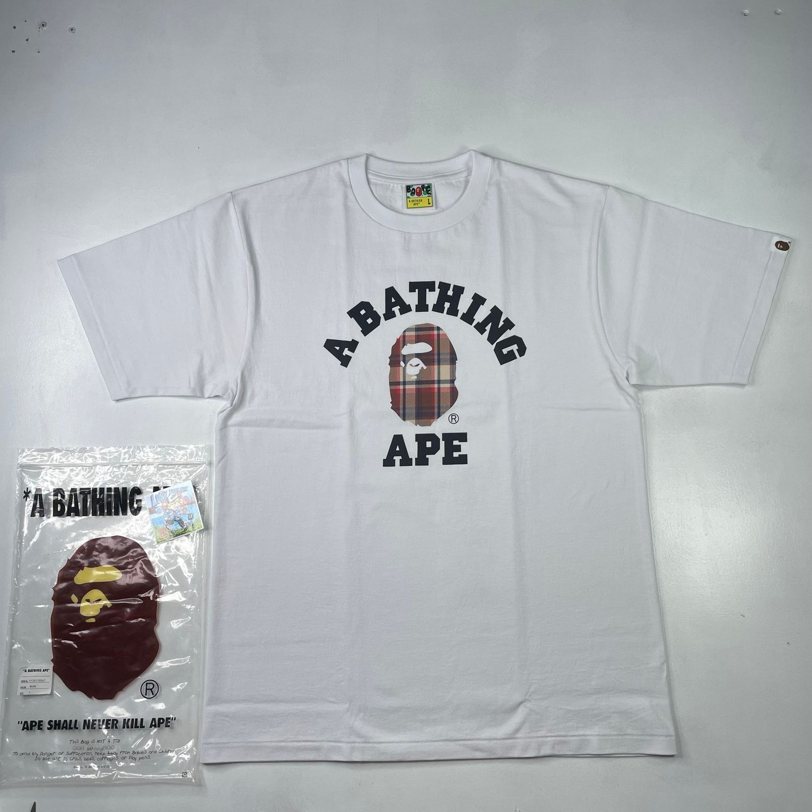 Bape BAPE Logo Check College Tee Size US L / EU 52-54 / 3 - 1 Thumbnail