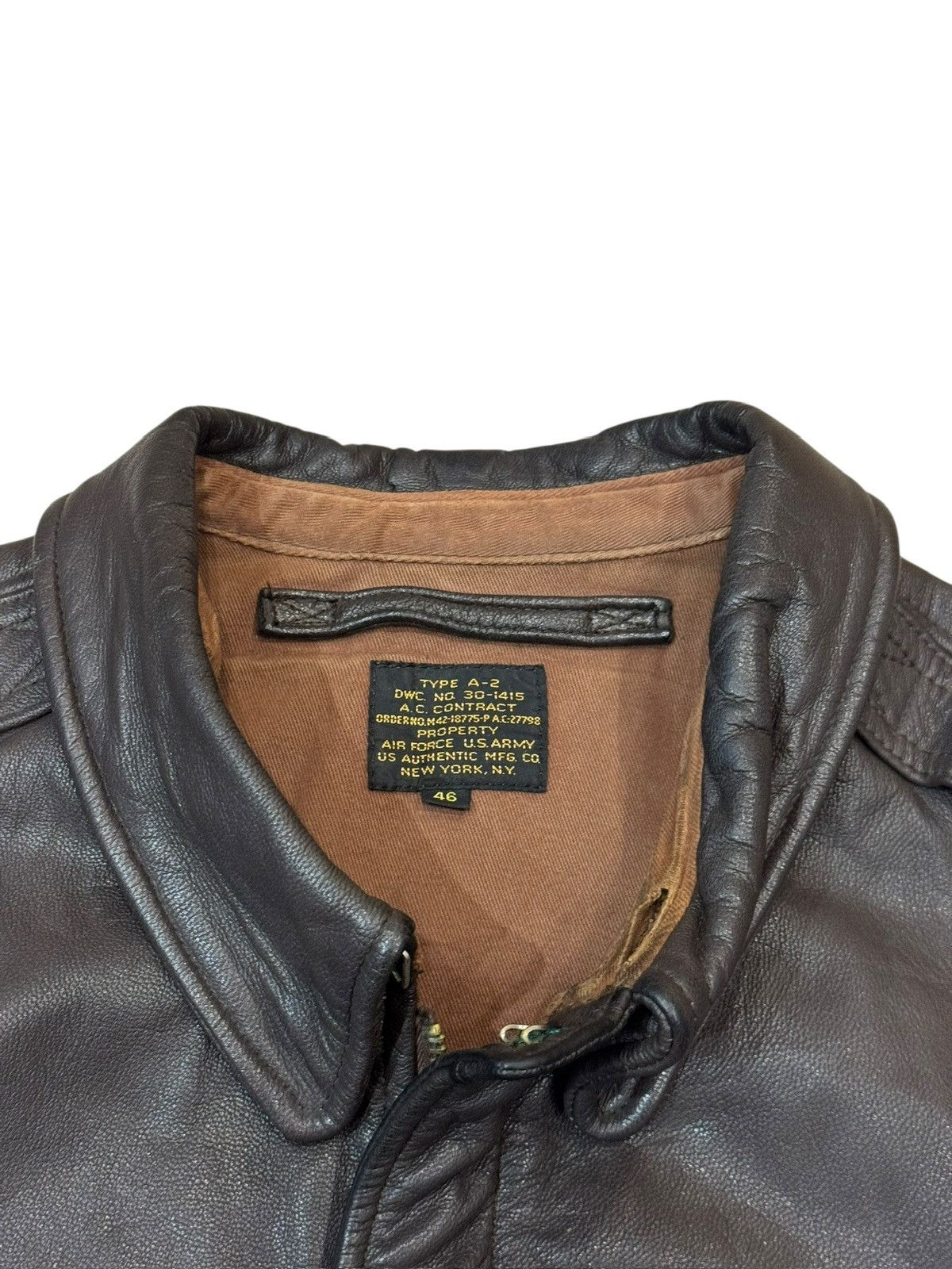 Cockpit USA Army 30-1415 Type A-2 Leather USA Air Force Jacket Large Size US L / EU 52-54 / 3 - 2 Thumbnail