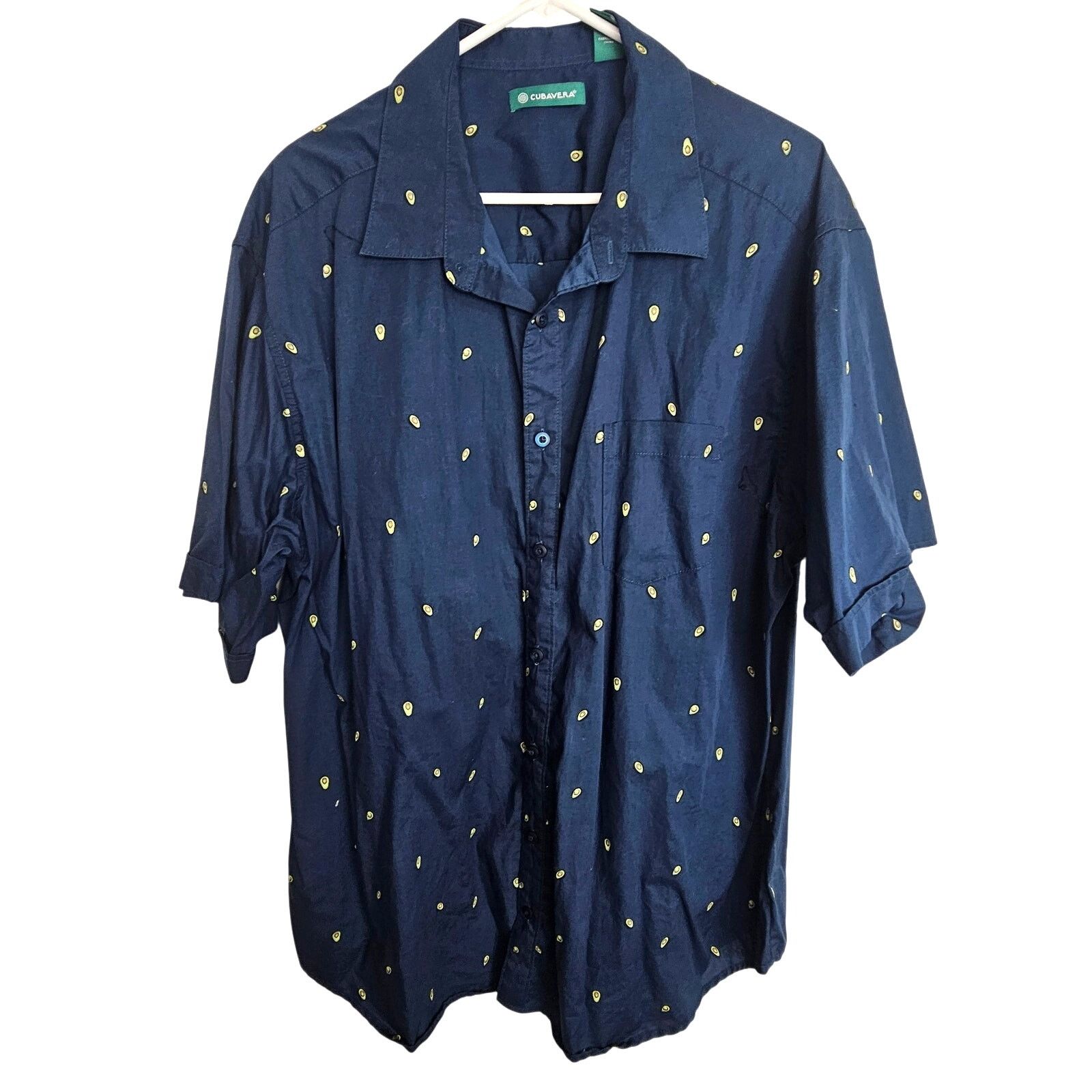 Cubavera Cubavera Mens Avocado Print Button Shirt 2XL Resortwear Size US XXL / EU 58 / 5 - 1 Thumbnail