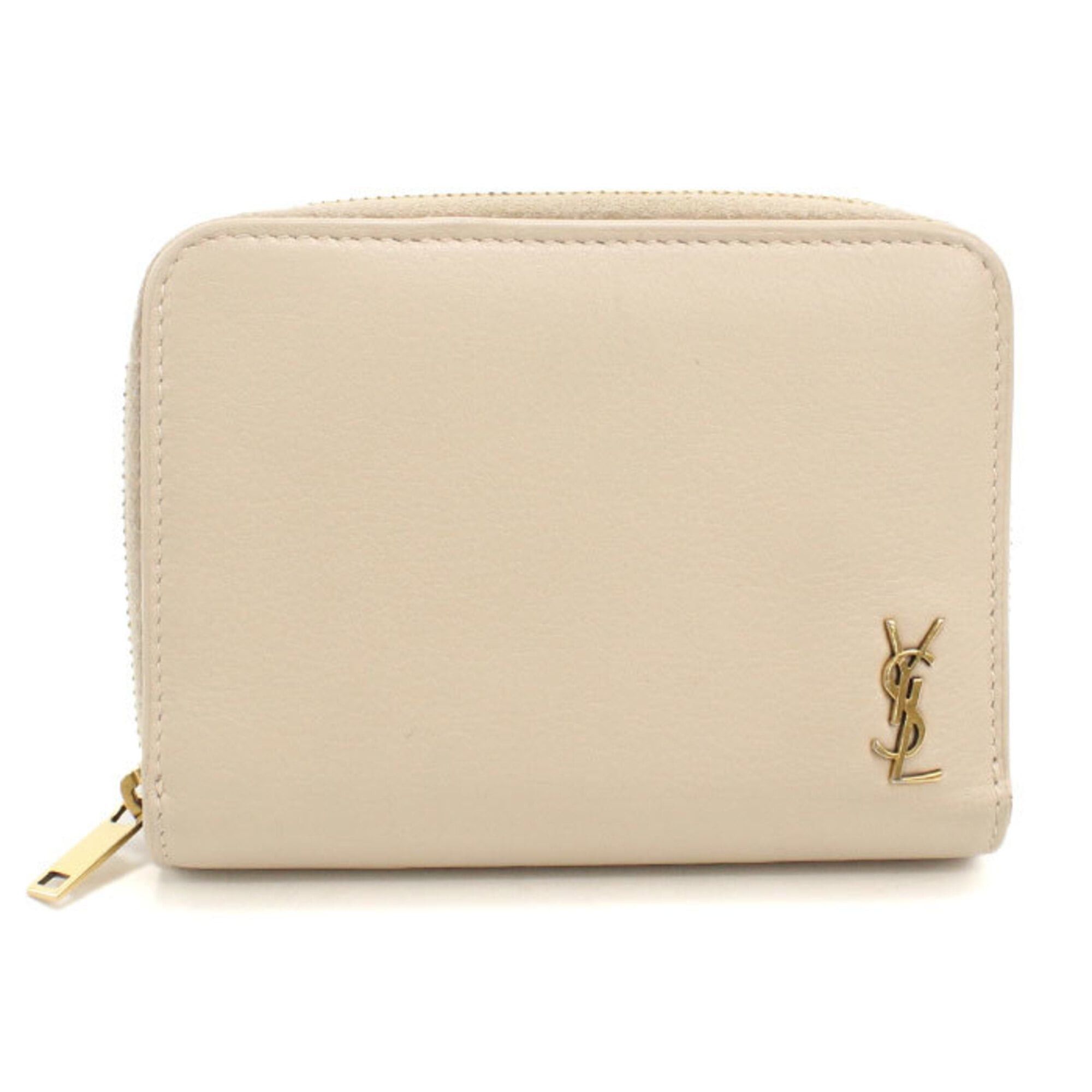 Saint Laurent Paris SAINT LAURENT Women's Bi-fold Wallet 635263 Beige Size ONE SIZE - 1 Thumbnail