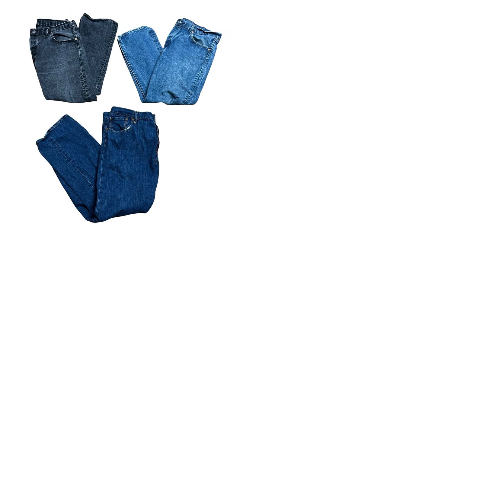 Levi's Levi's 501 Men's Jeans Button Fly Straight Blue Black 40x30 Lot Of 3 Denim Cotton Blend Size US 40 / EU 56 - 12 Thumbnail