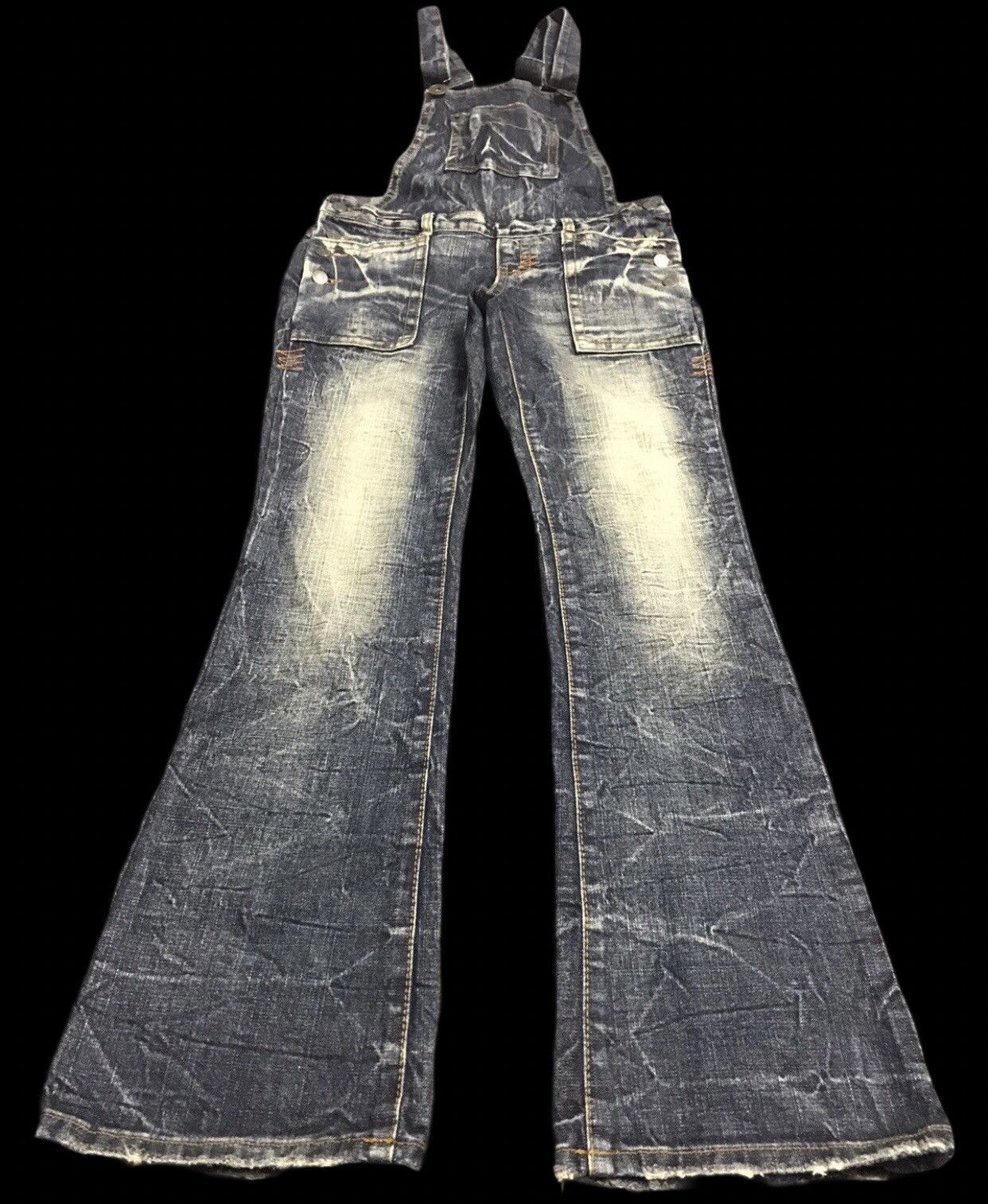 Japanese Brand 💥FLARE💥MARAXIA Flare Stonewash Denim Overall Size 30" / US 8 / IT 44 - 1 Thumbnail