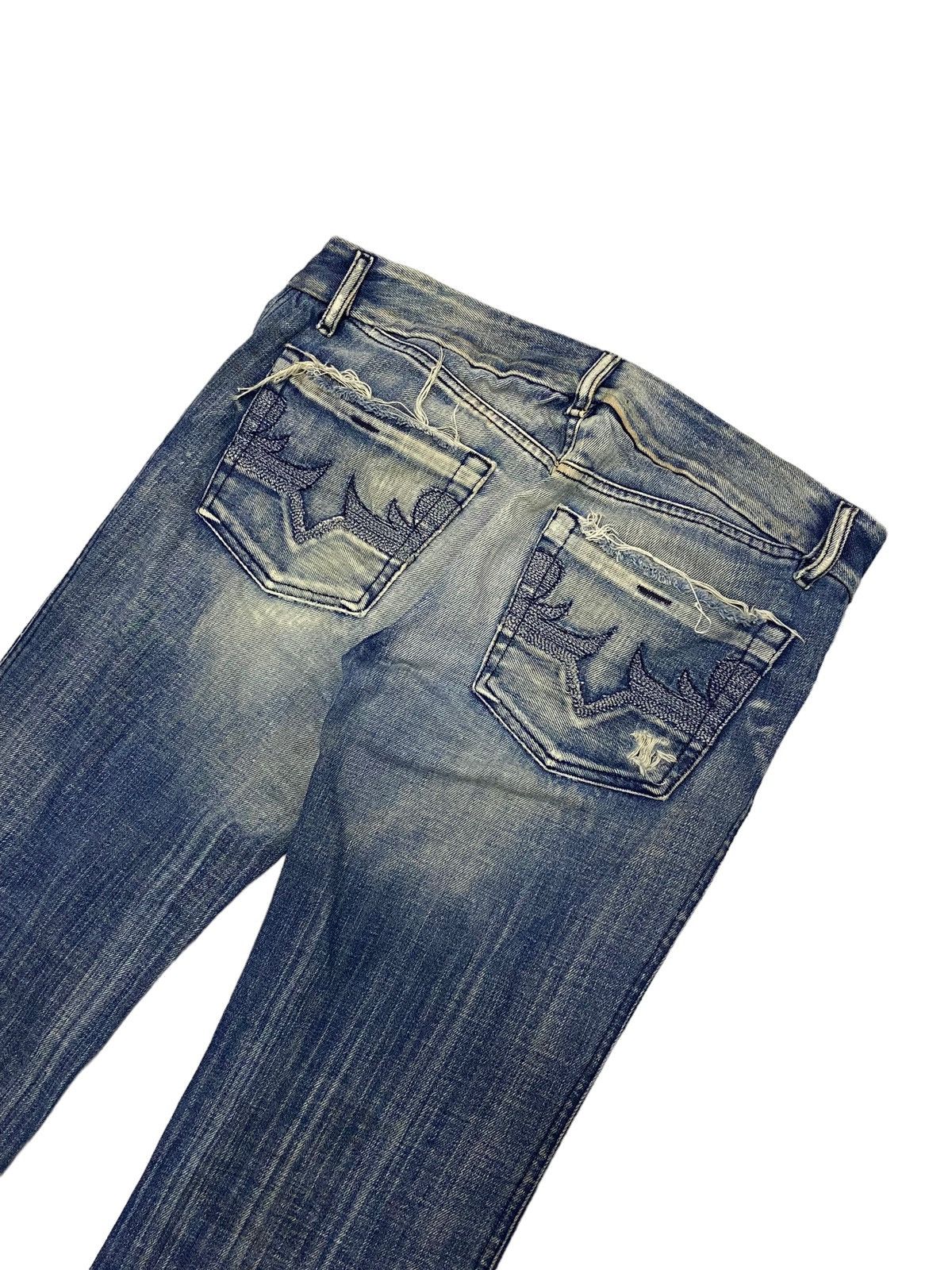 14th Addiction × If Six Was Nine × Le Grande Bleu (L.G.B.) Flare Diesel Low Rise Mud Washed Light Whisker Distressed Size US 30 / EU 46 - 14 Thumbnail