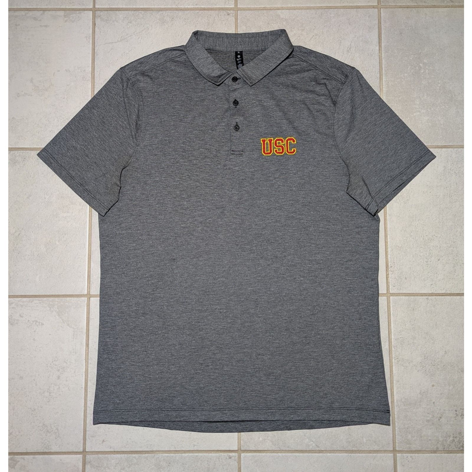 Lululemon Lululemon Men's XL USC Trojans Evolution Polo Shirt Gray Size US XL / EU 56 / 4 - 2 Thumbnail