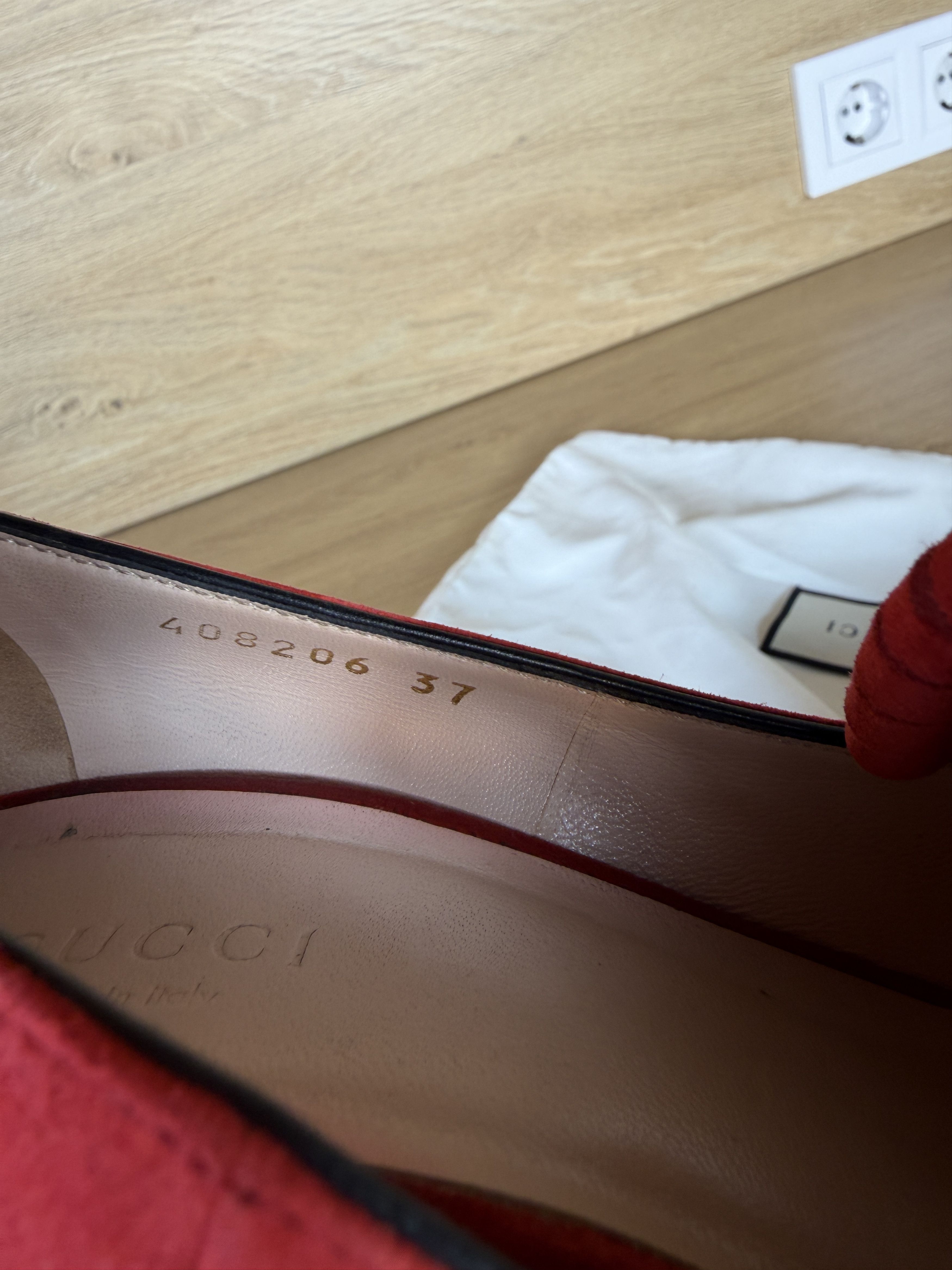 Gucci GUCCI marmont suede higt heel heels pumps red size Size US 7 / IT 37 - 8 Thumbnail