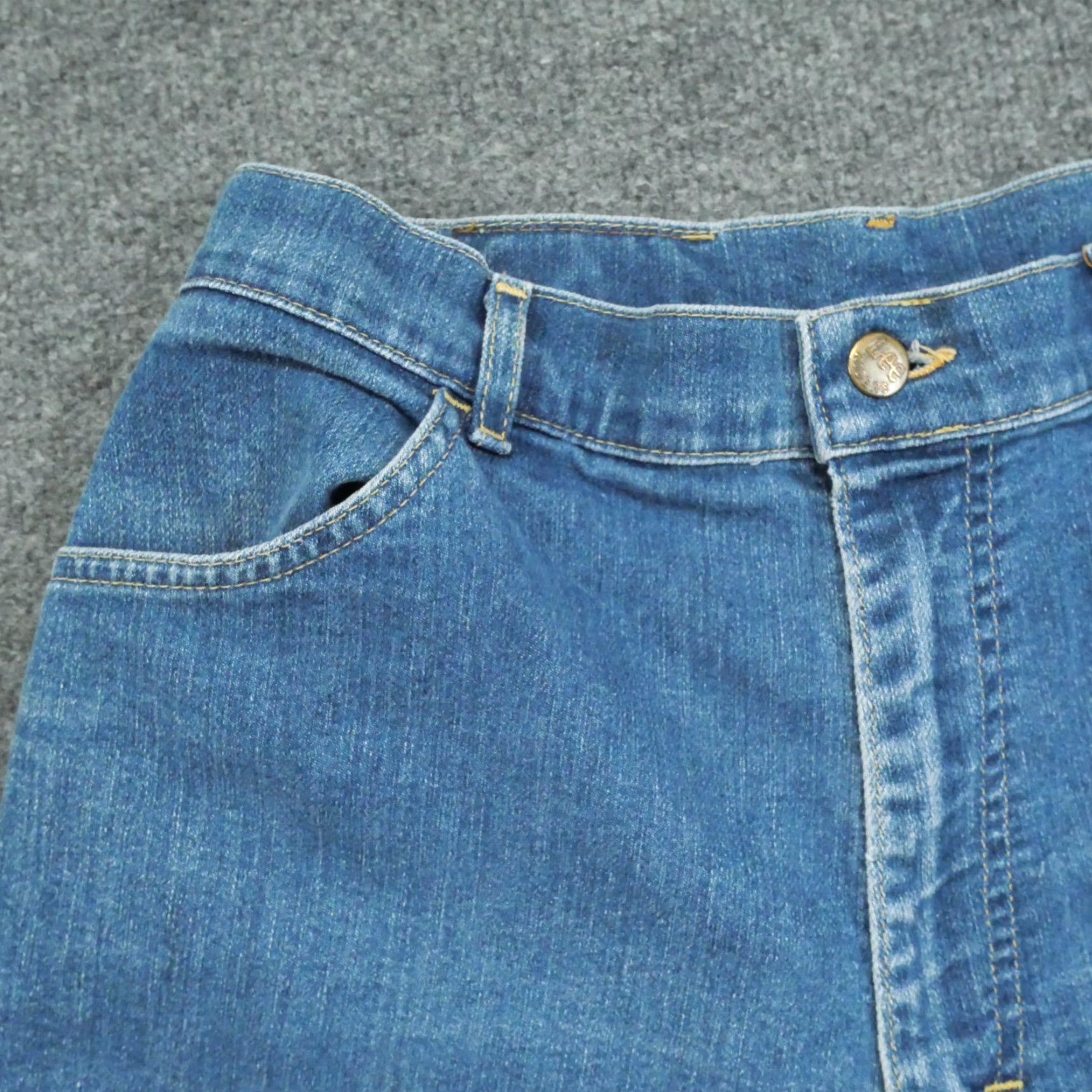 Lee VINTAGE Lee Jeans Womens 14 Blue Denim Mom High Rise 29x31 70s Size 29" - 3 Thumbnail