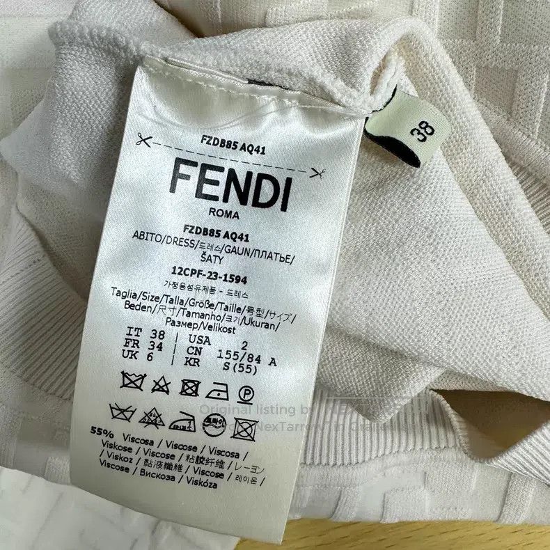 Fendi Fendi White Long Sleeve Dress Size XS / US 0-2 / IT 36-38 - 4 Thumbnail