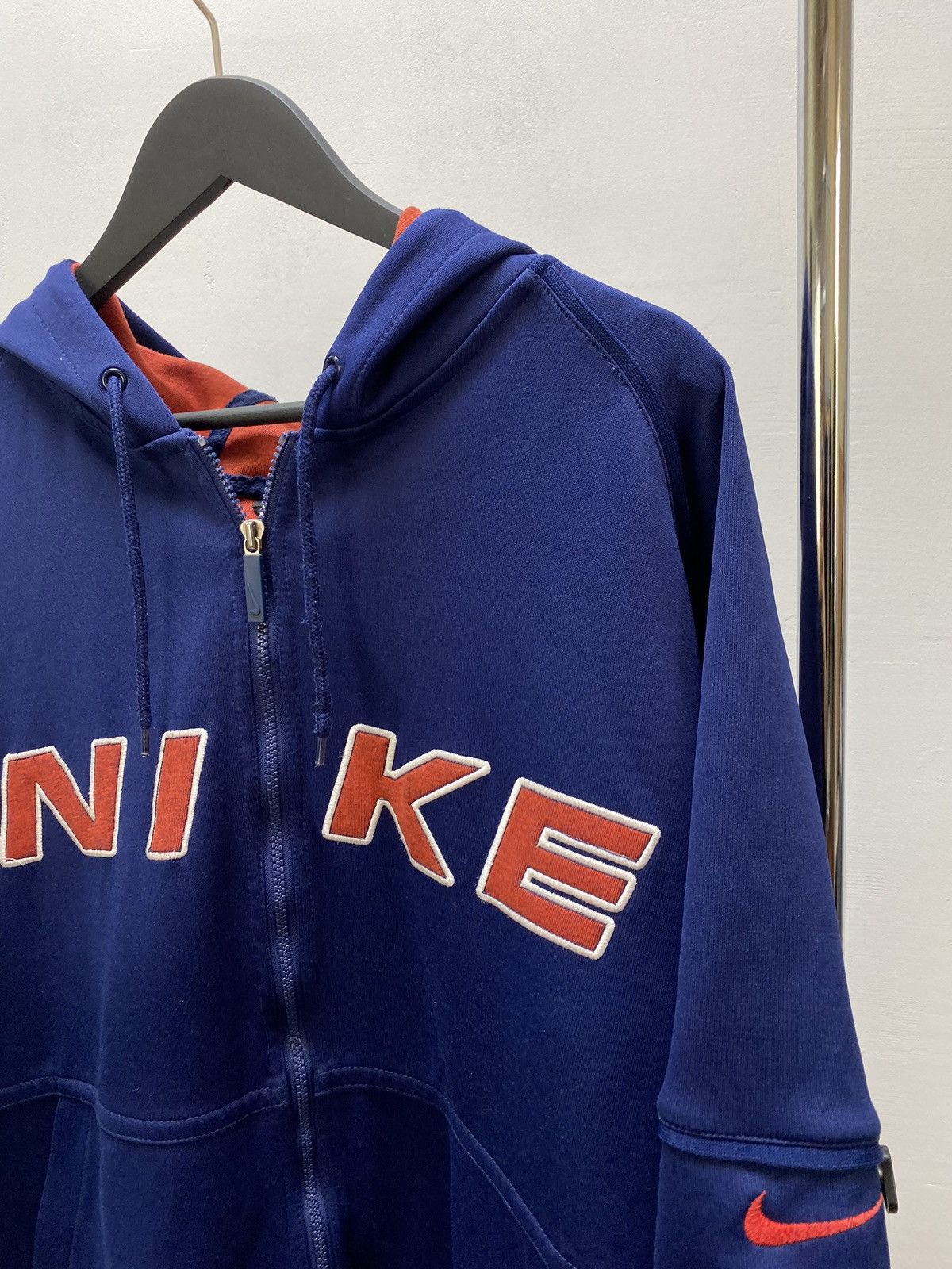 Nike × Vintage 90s NIKE Zip HOODED Y2k CENTRAL HOODIE Size US L / EU 52-54 / 3 - 3 Thumbnail
